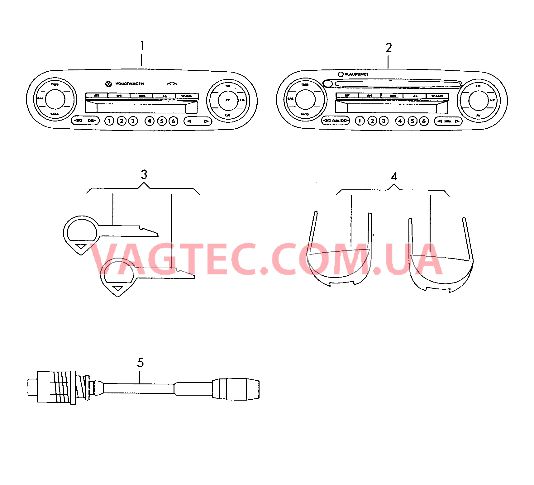 Оригинальные аксессуары Магнитола Головн.устр. из обмен. фонда   для VOLKSWAGEN Beetle.Cabriolet 2009