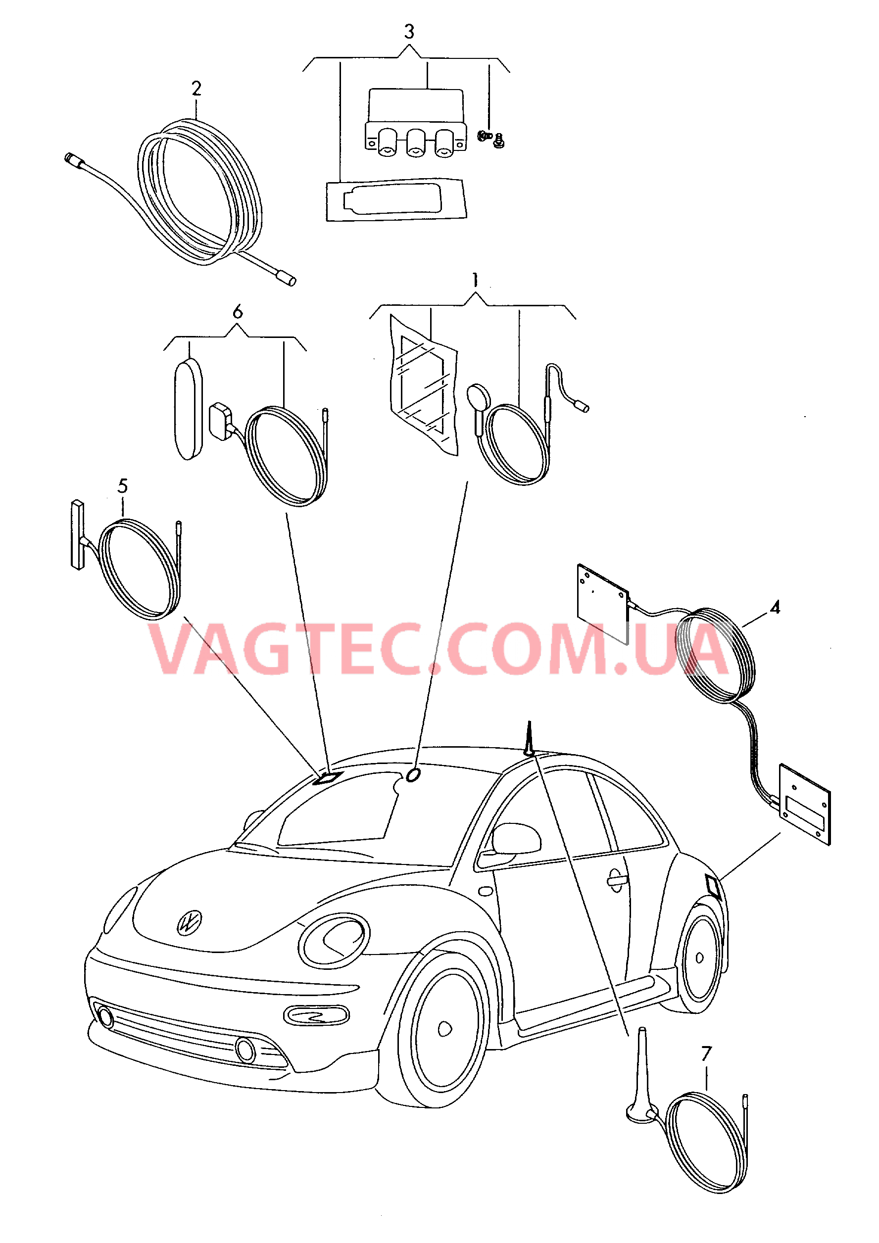 Оригинальные аксессуары Антенна   для VOLKSWAGEN Beetle 2009