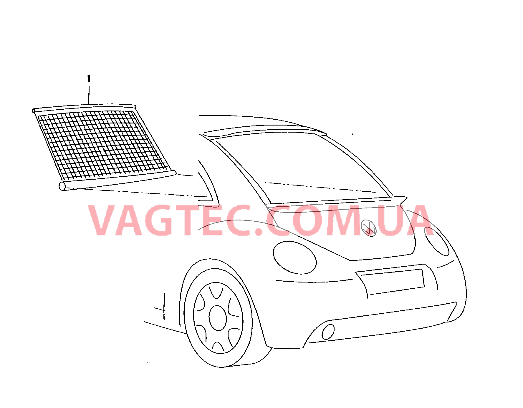 Оригинальные аксессуары Шторка солнцезащитная   для VOLKSWAGEN Beetle 2006