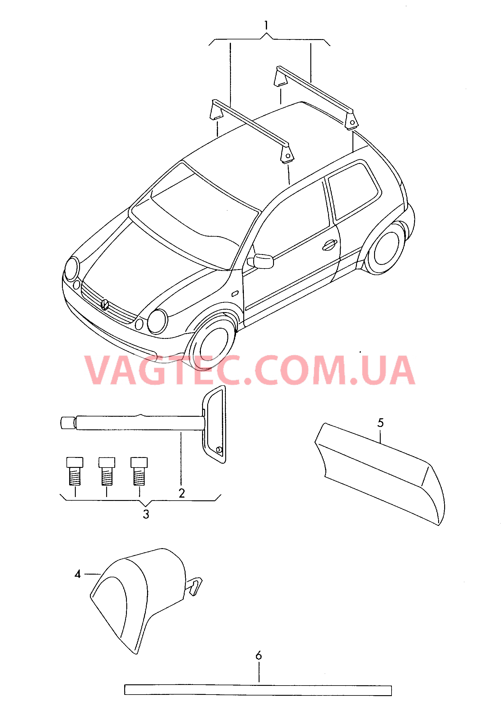 Оригинальные аксессуары Поперечные релинги Детали не в сборе   для VOLKSWAGEN Beetle 2010