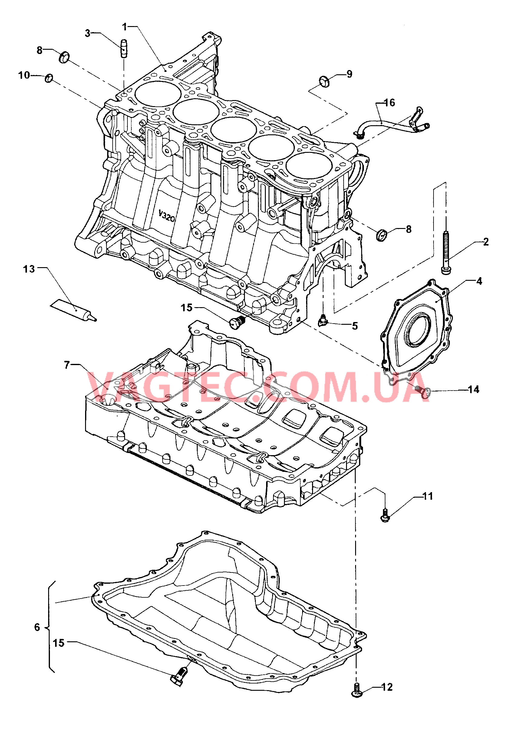 Блок цилиндров Масляный поддон  для VOLKSWAGEN Beetle 2009