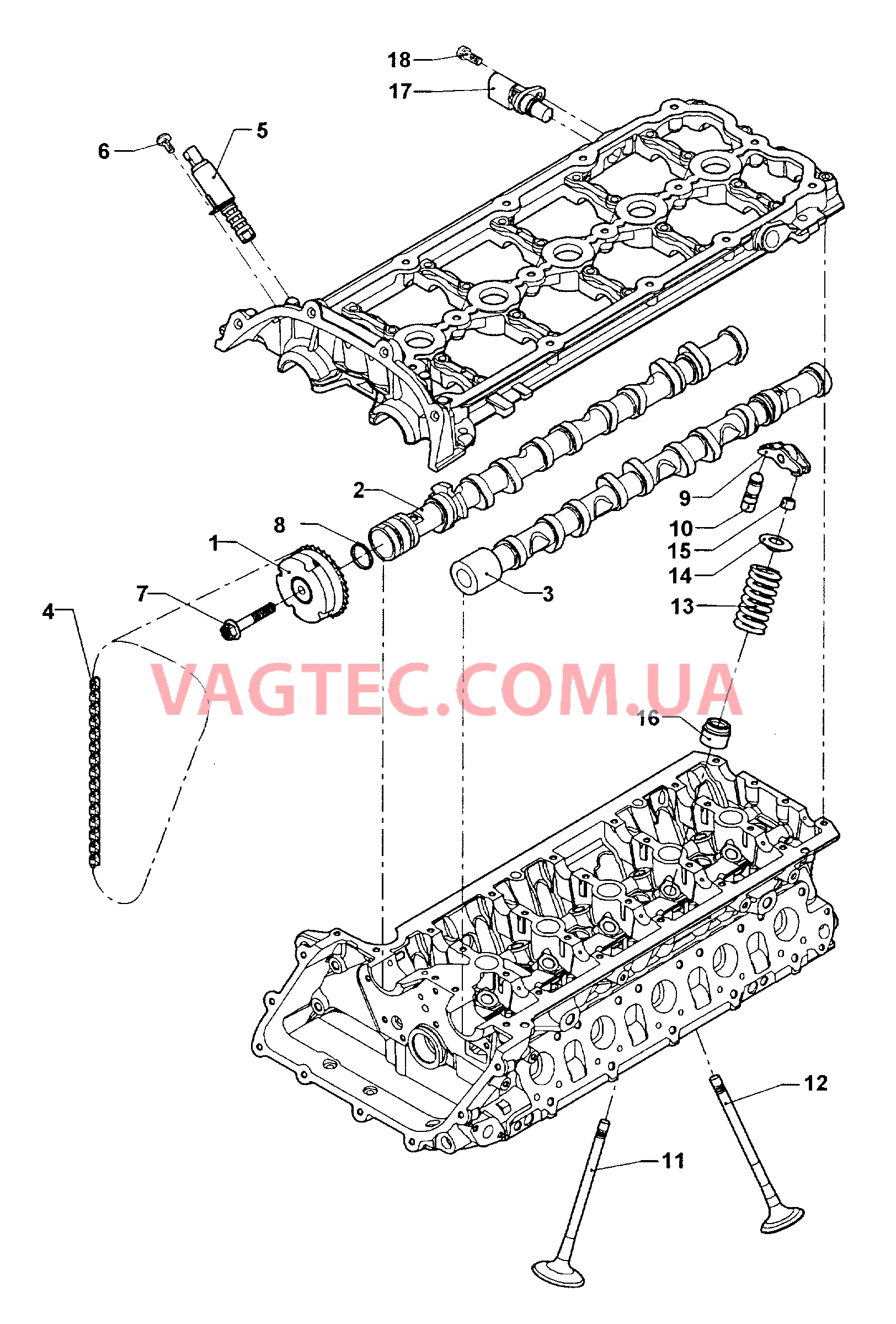 Распределительный вал, клапаны  для VOLKSWAGEN Beetle 2009