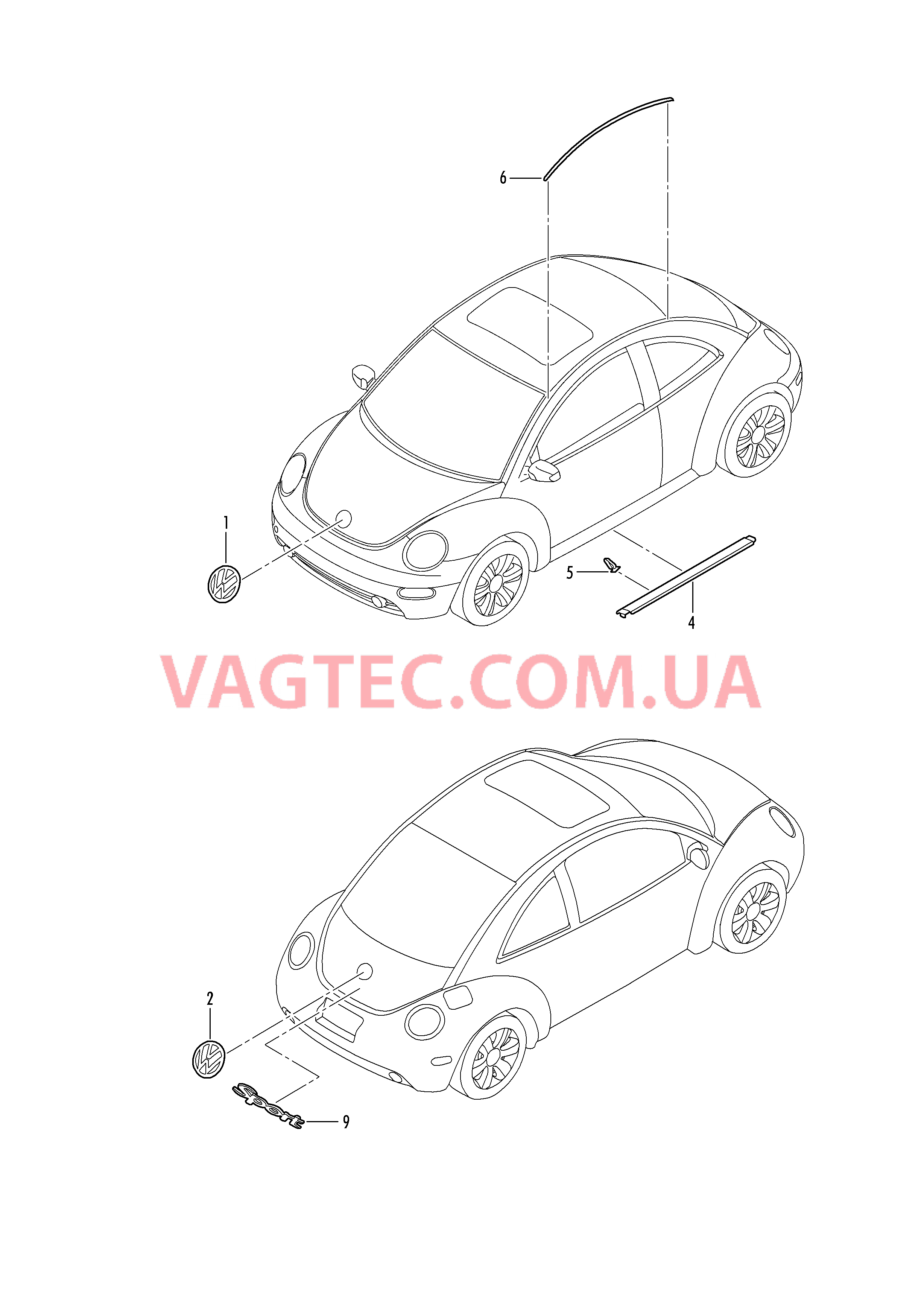 Надписи Накладка порога Молдинги для крыши Защитная плёнка порога  для VOLKSWAGEN Beetle 2010