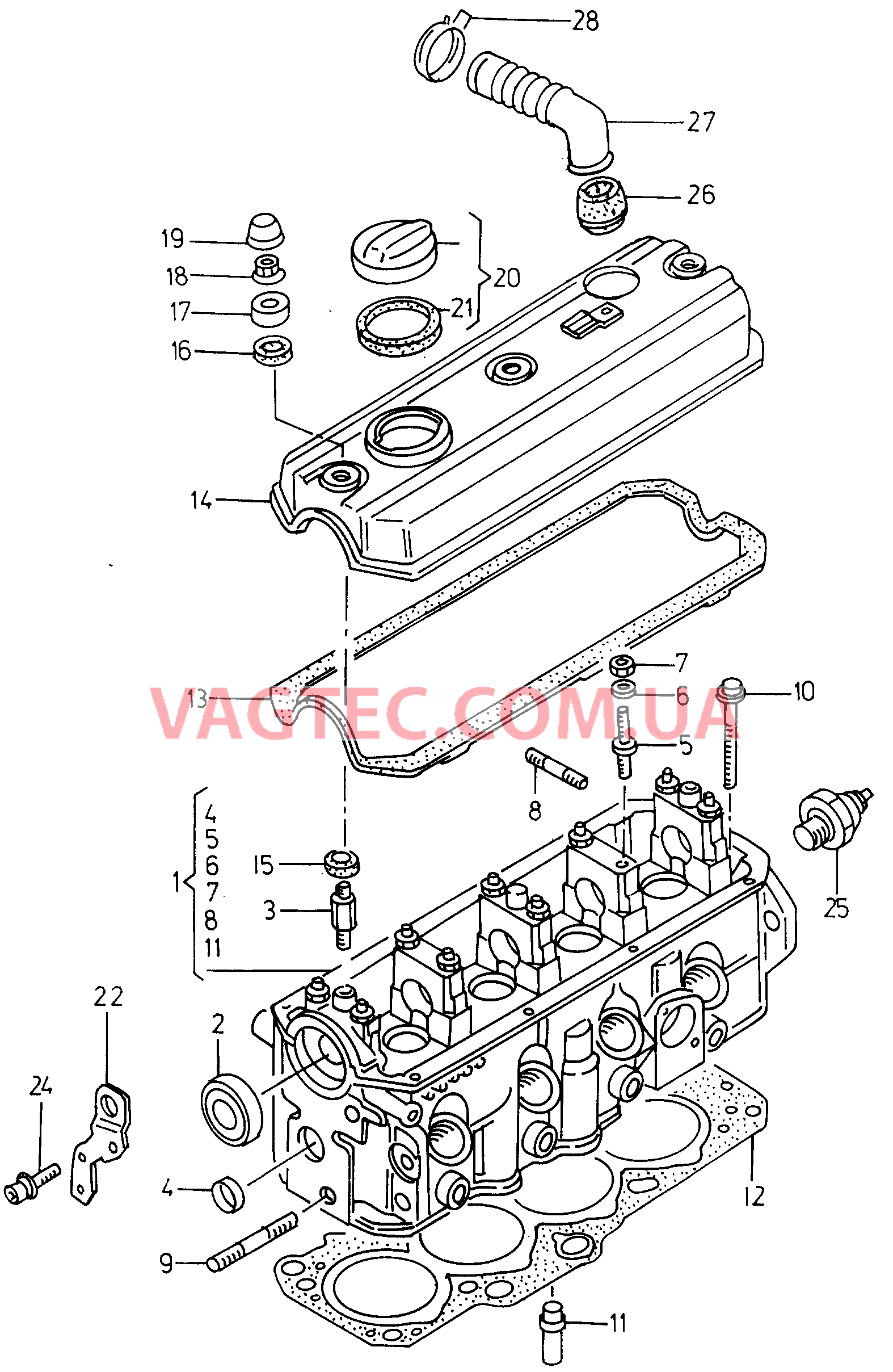 Головка блока цилиндров  для VOLKSWAGEN Caddy 2000-1