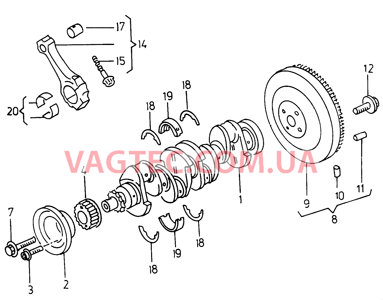 Коленчатый вал  для VOLKSWAGEN Caddy 2000-1