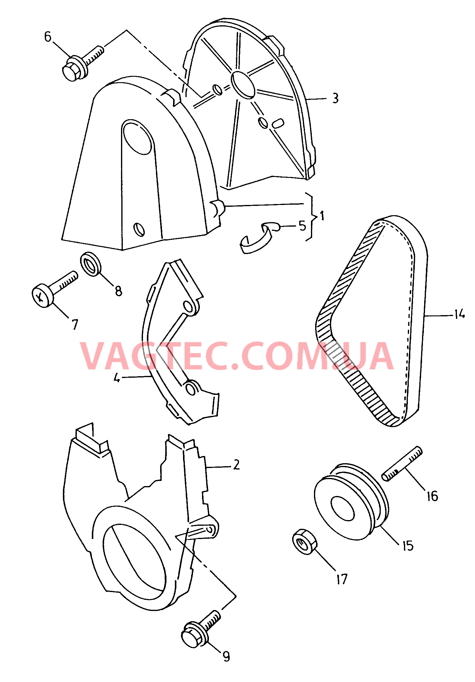 Защитный кожух ремня  для VOLKSWAGEN Caddy 2001-1