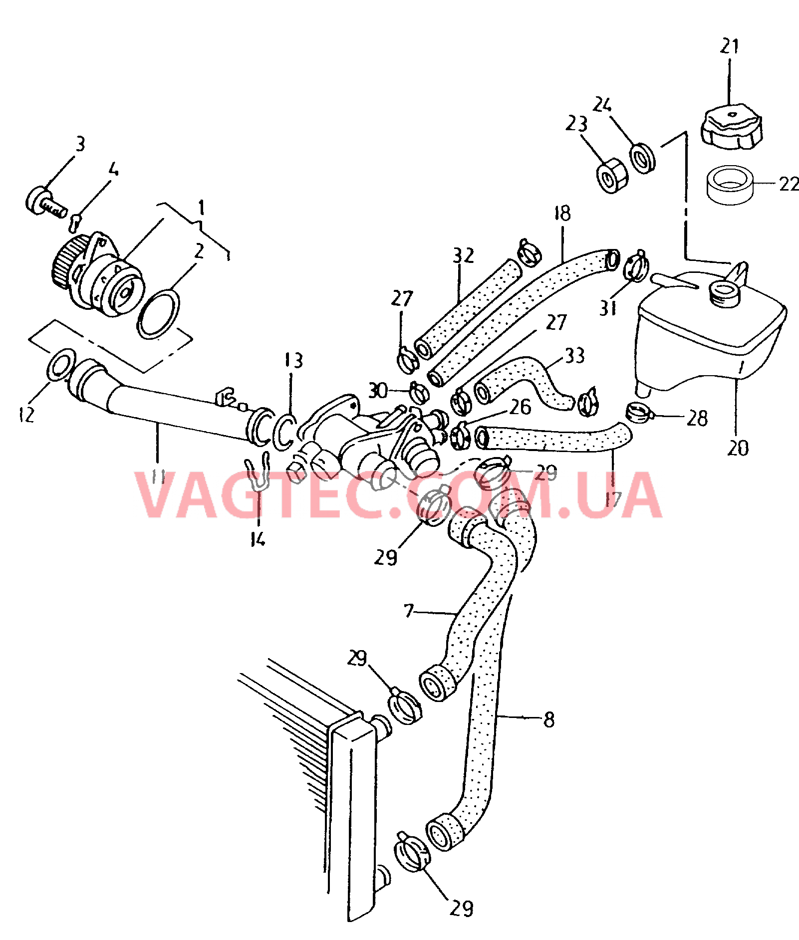 Насос системы охлаждения  для VOLKSWAGEN Caddy 2001-1