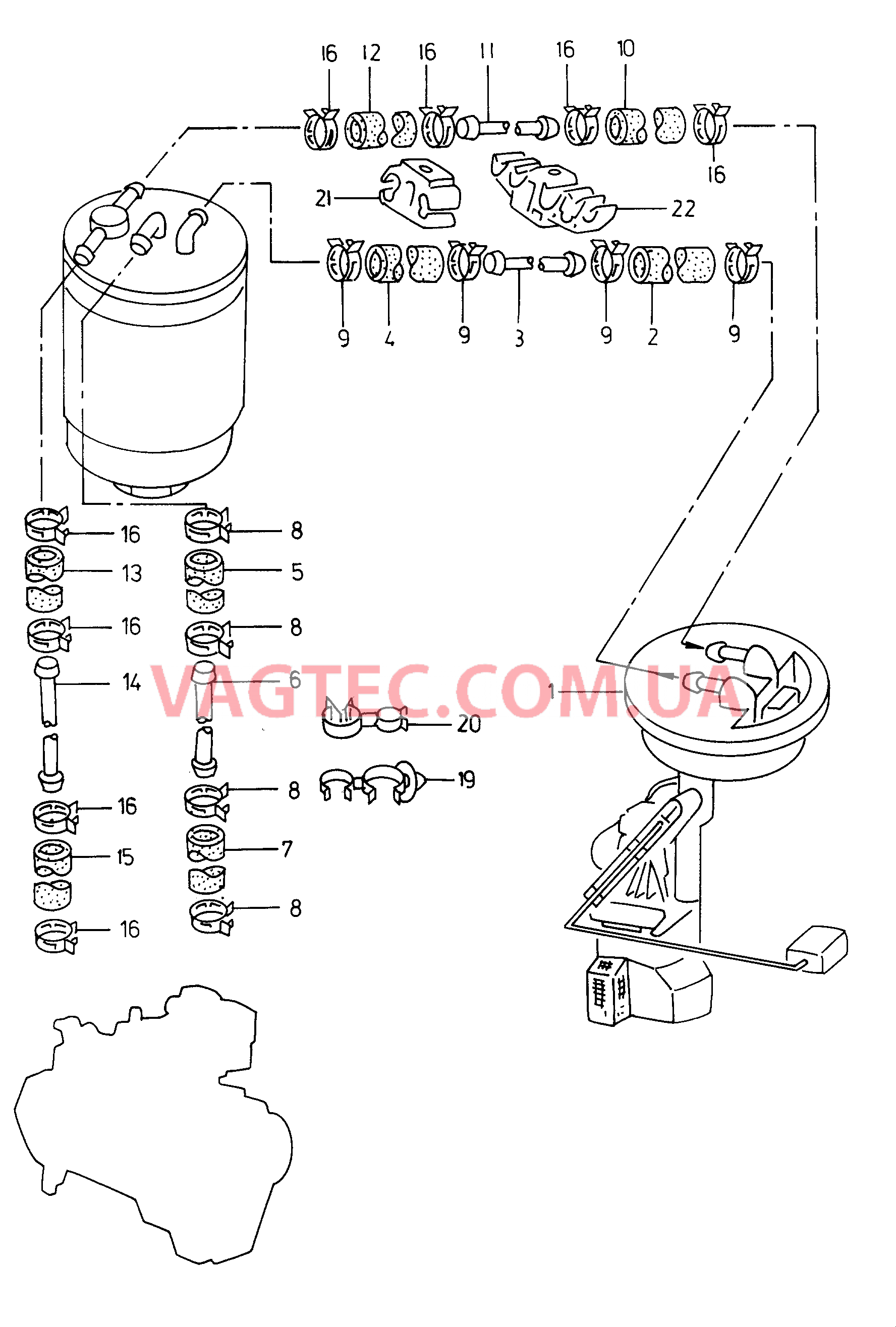 Топливопровод  для VOLKSWAGEN Caddy 2001-1