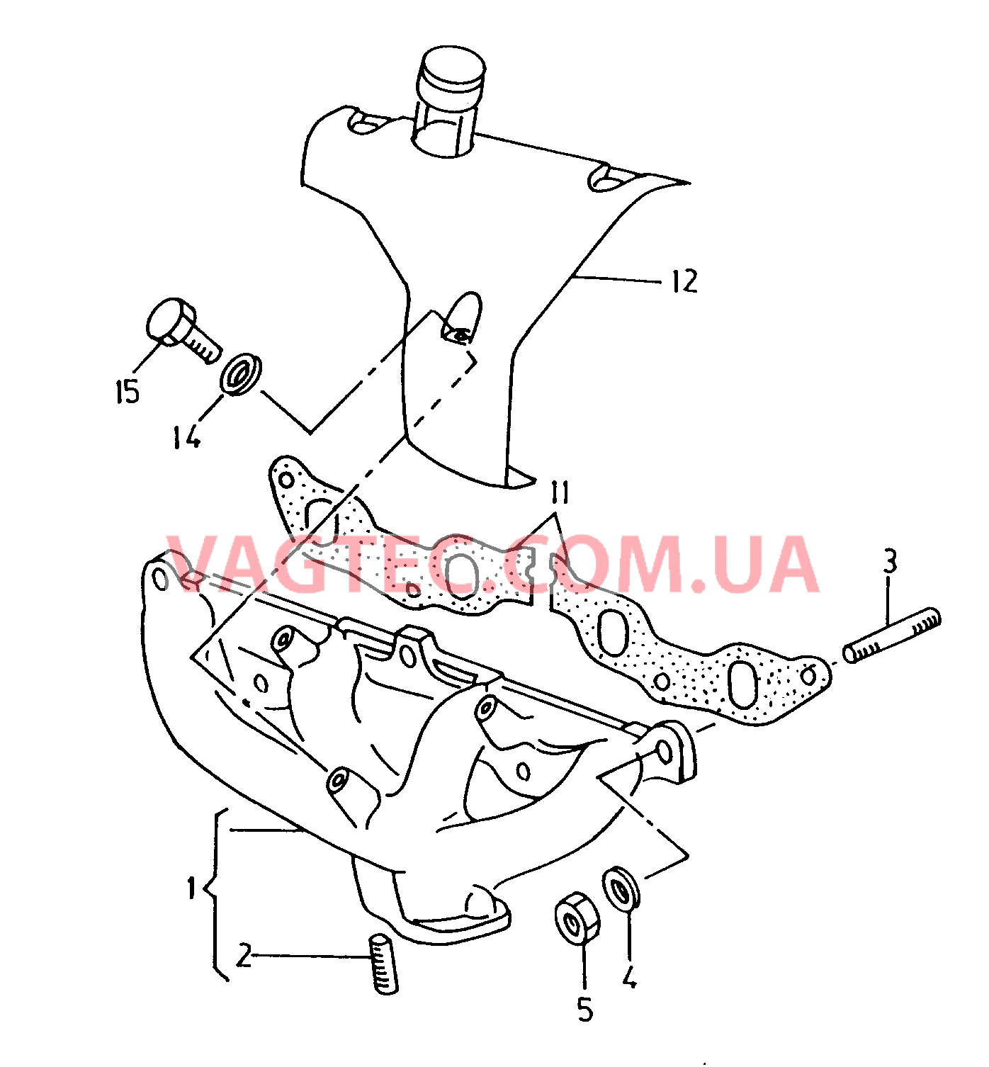 Выпускной коллектор  для VOLKSWAGEN Caddy 2001-1