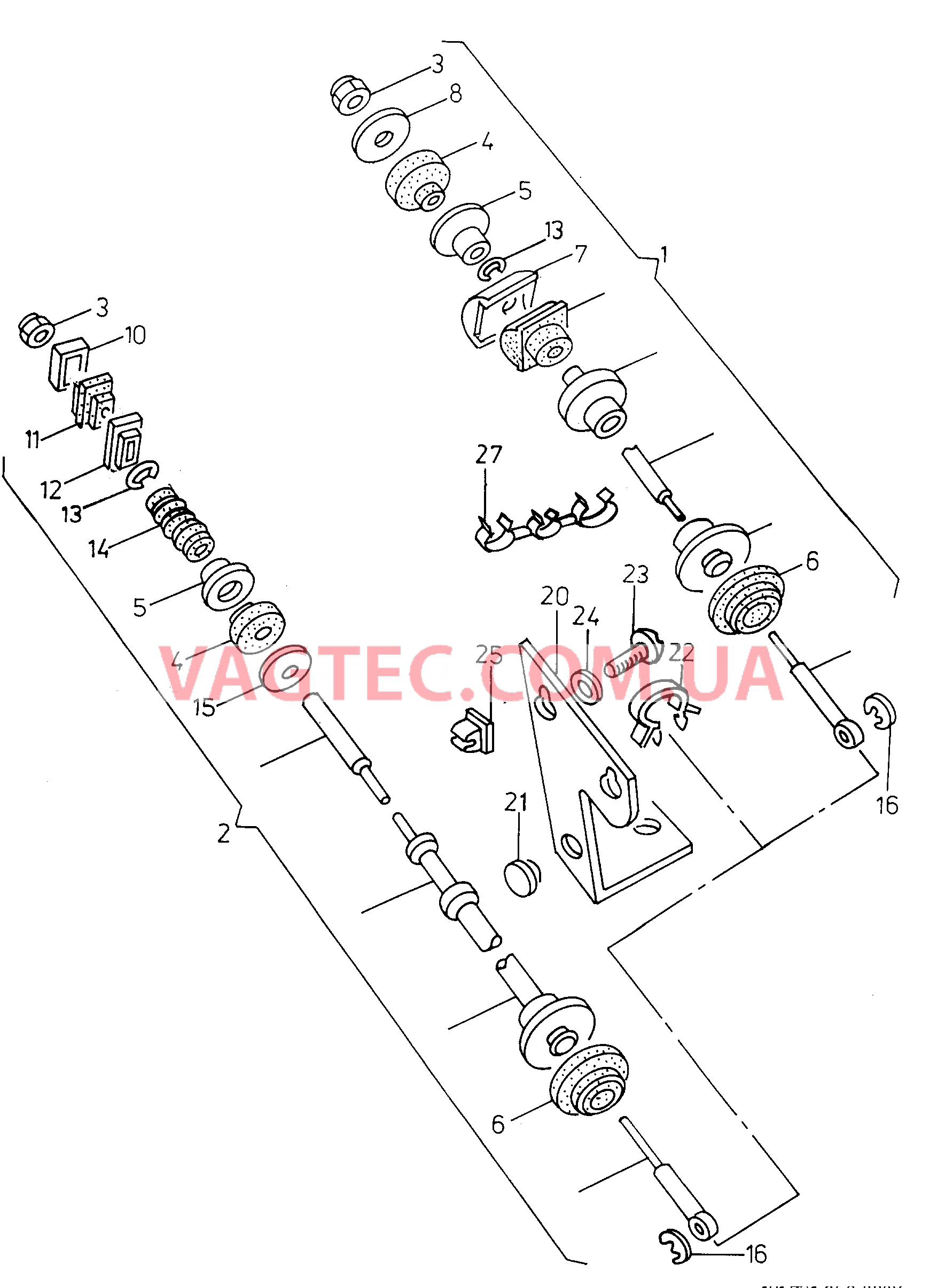 Трос сцепления с монтажными деталями  для VOLKSWAGEN Caddy 2000-1