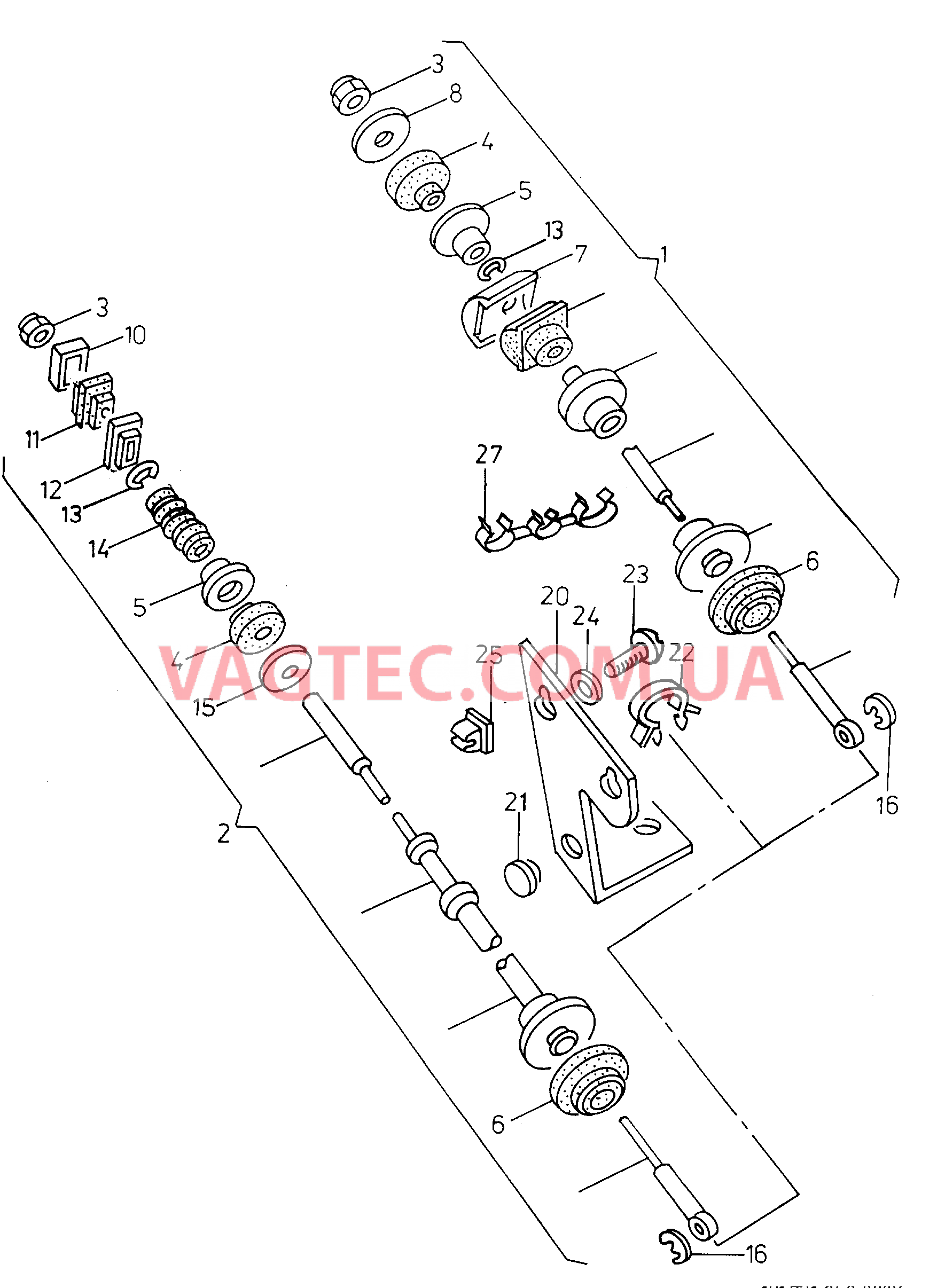 Трос сцепления с монтажными деталями  для VOLKSWAGEN Caddy 2001-1