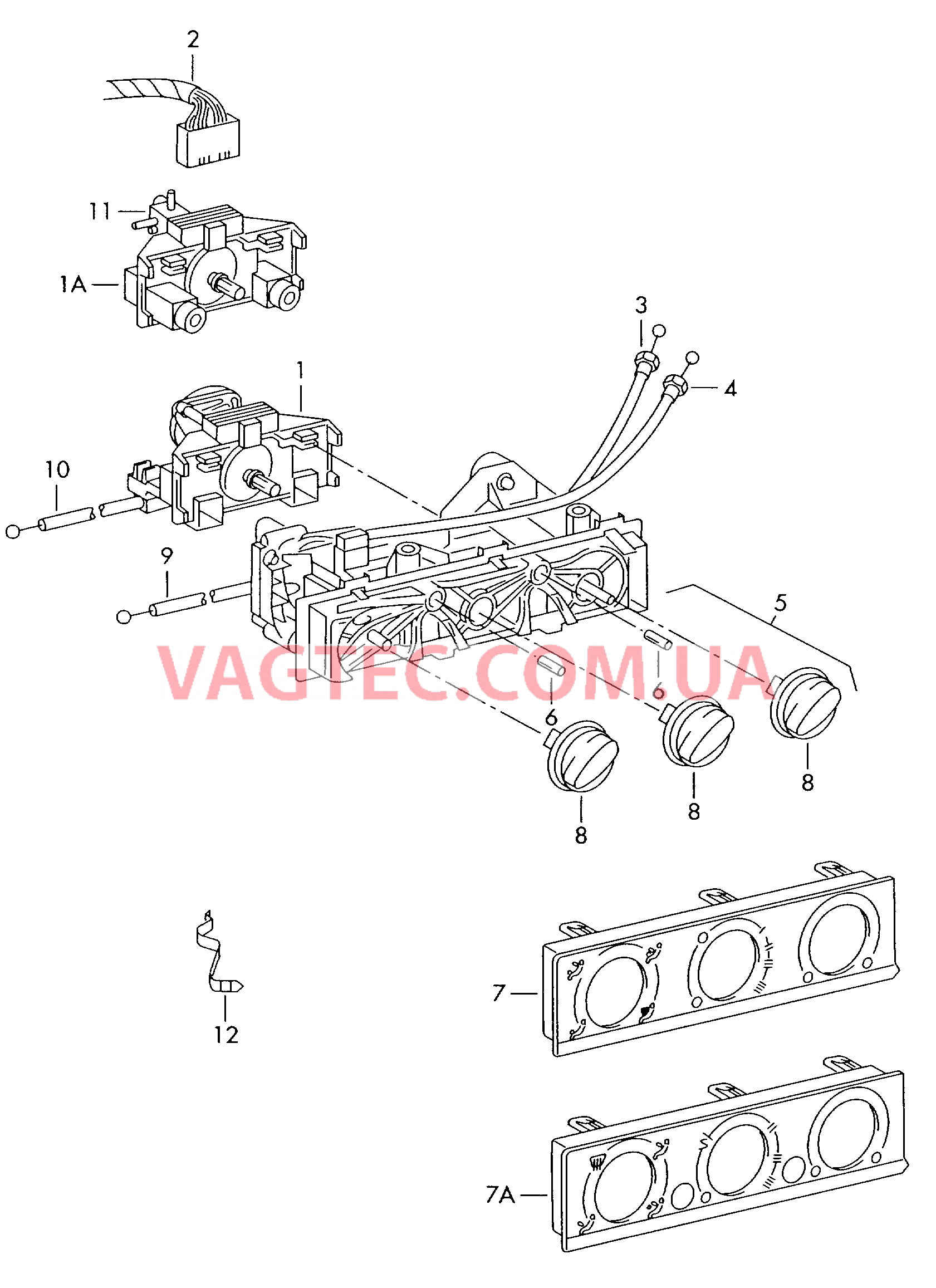 Регулировка подачи свежего и теплого воздуха Кондиционер  для VOLKSWAGEN Caddy 2000-1