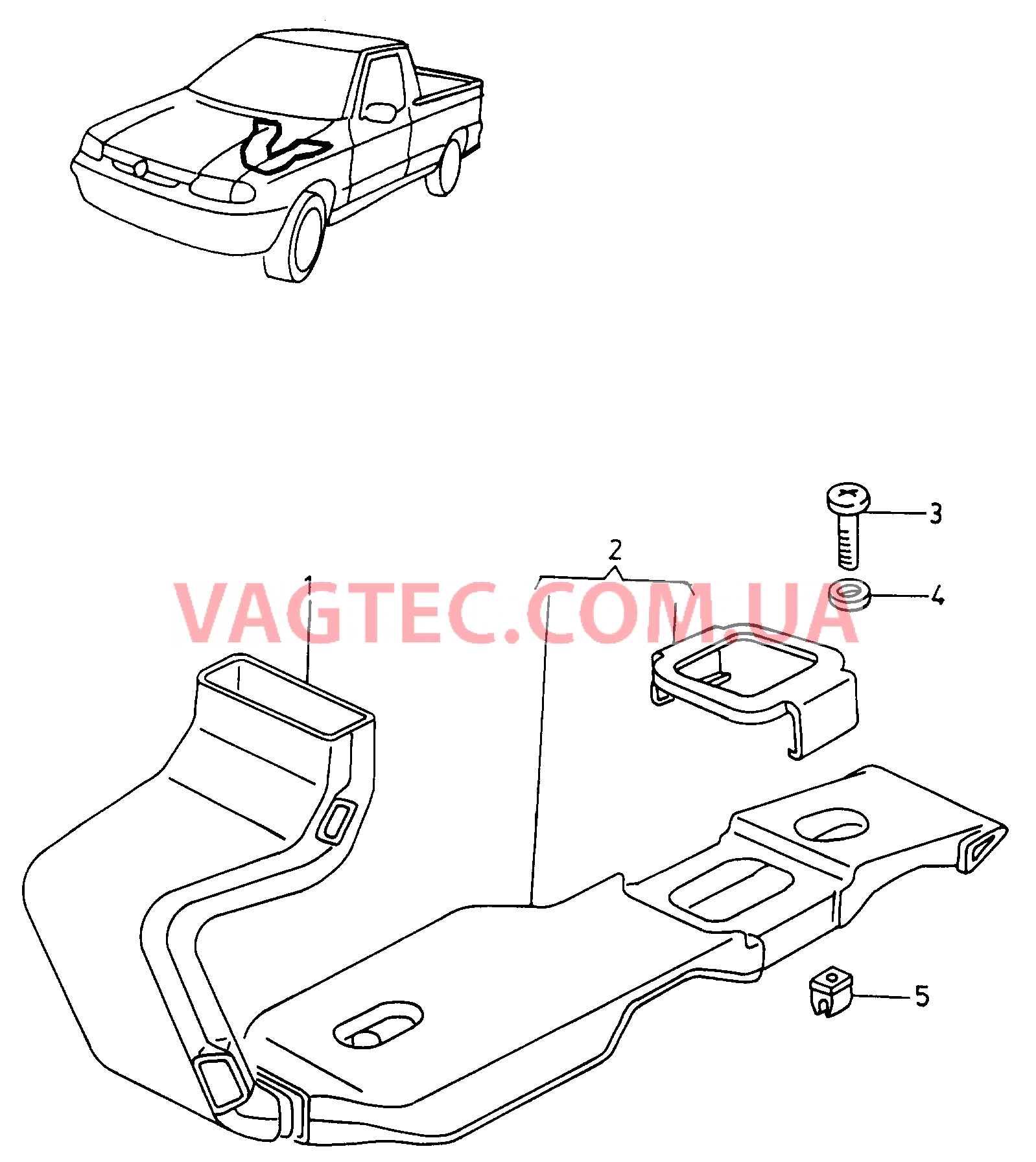 Воздуховод  для VOLKSWAGEN Caddy 2000-1