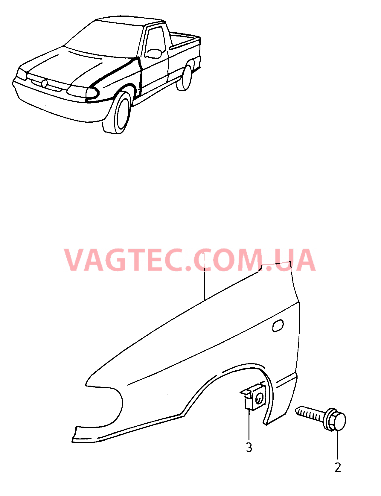 Крыло  для VOLKSWAGEN Caddy 2000-1
