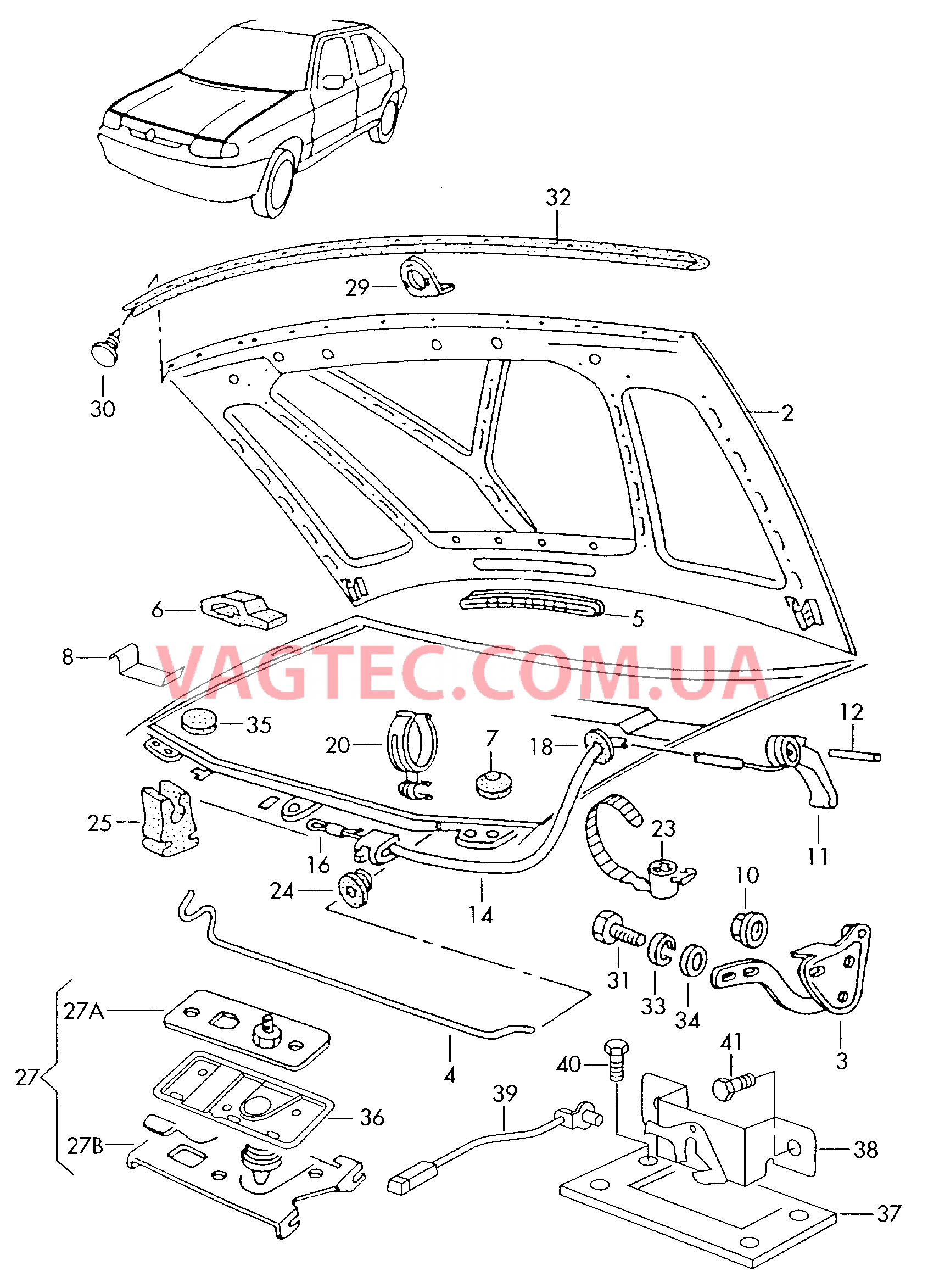 Капот  для VOLKSWAGEN Caddy 2001-1