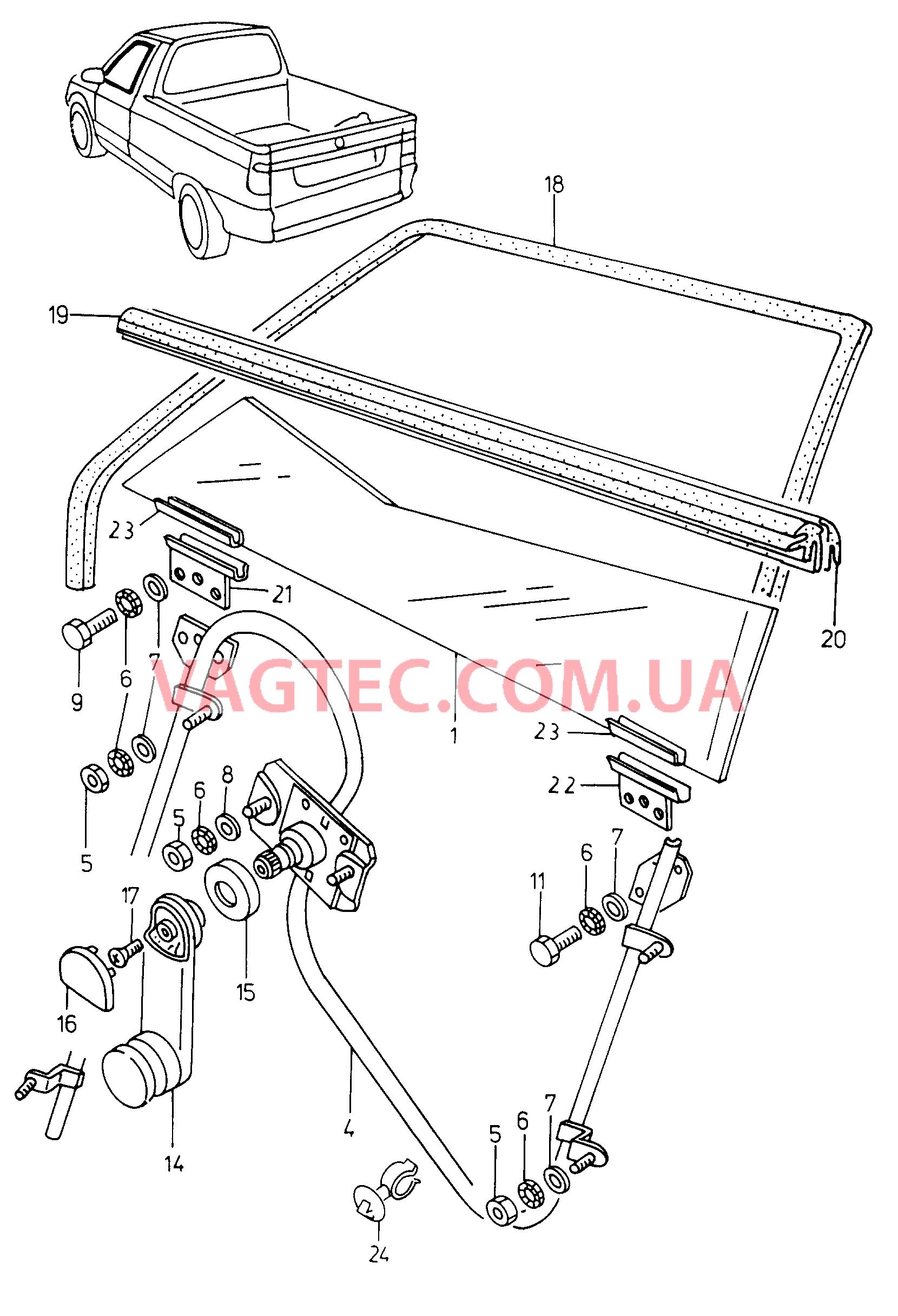 Cтеклоподъемник, направляющие, уплотнитель для двери  для VOLKSWAGEN Caddy 2001-1