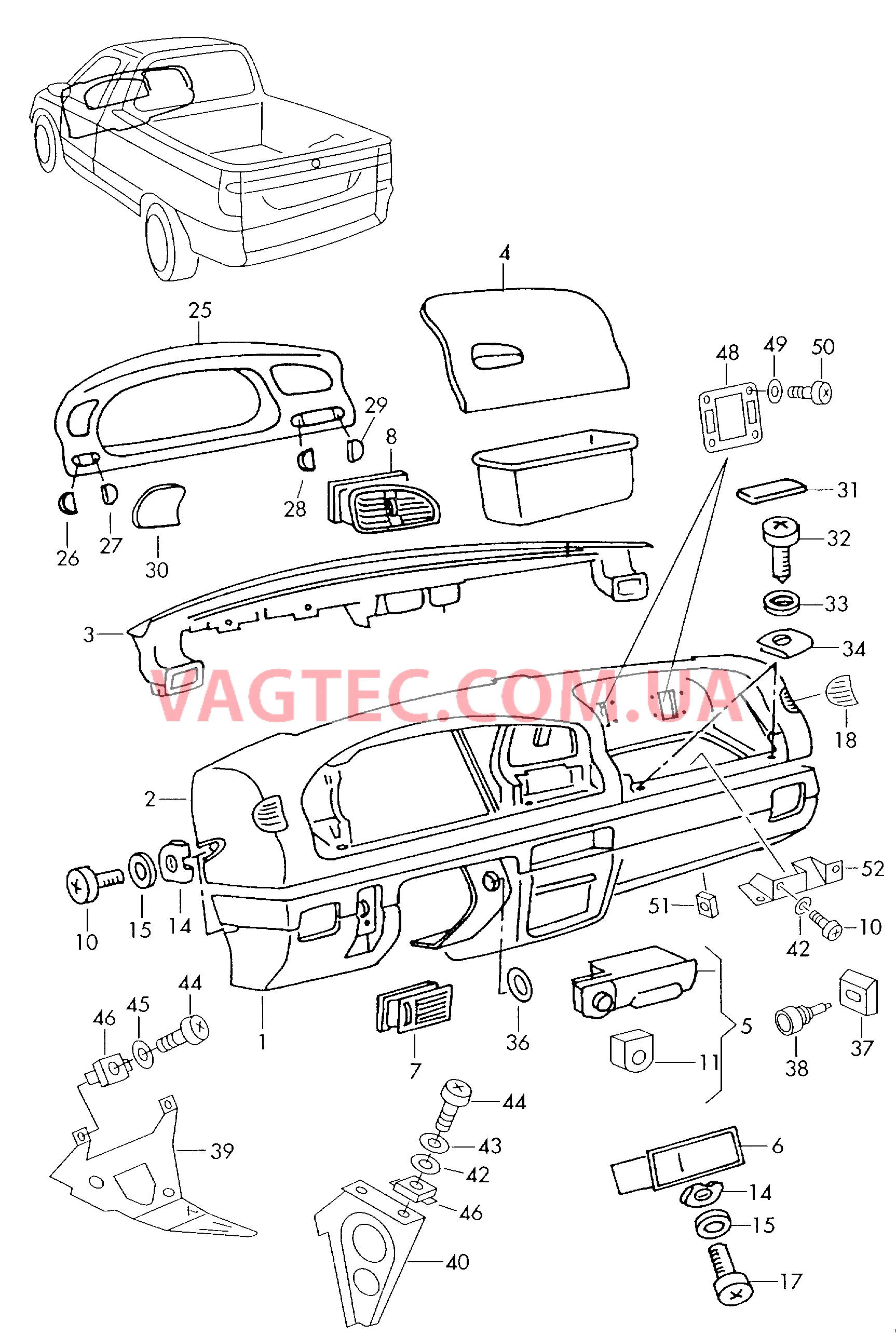 Панель приборов  для VOLKSWAGEN Caddy 2001-1