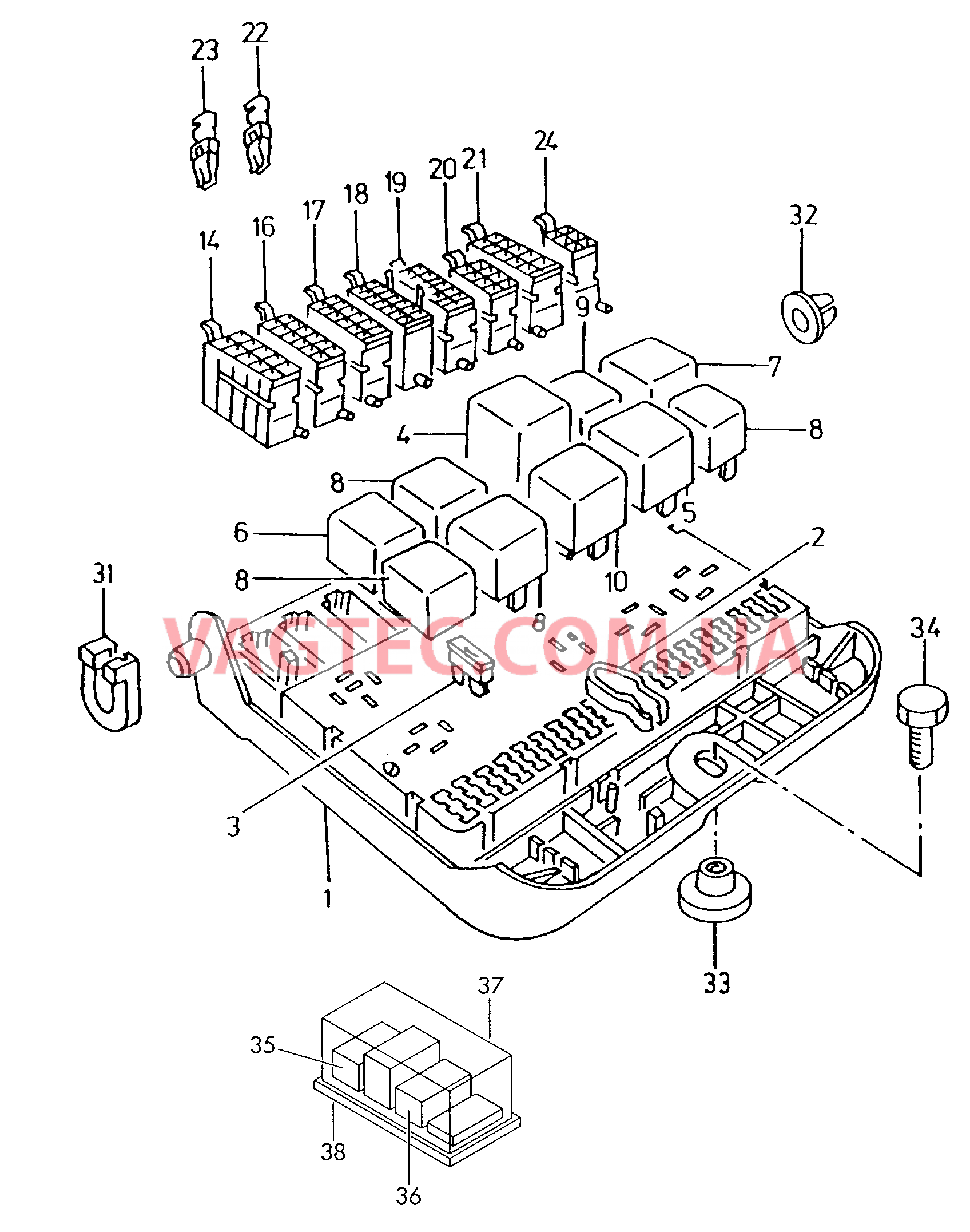 Блок коммутационный Реле  для VOLKSWAGEN Caddy 2000-1