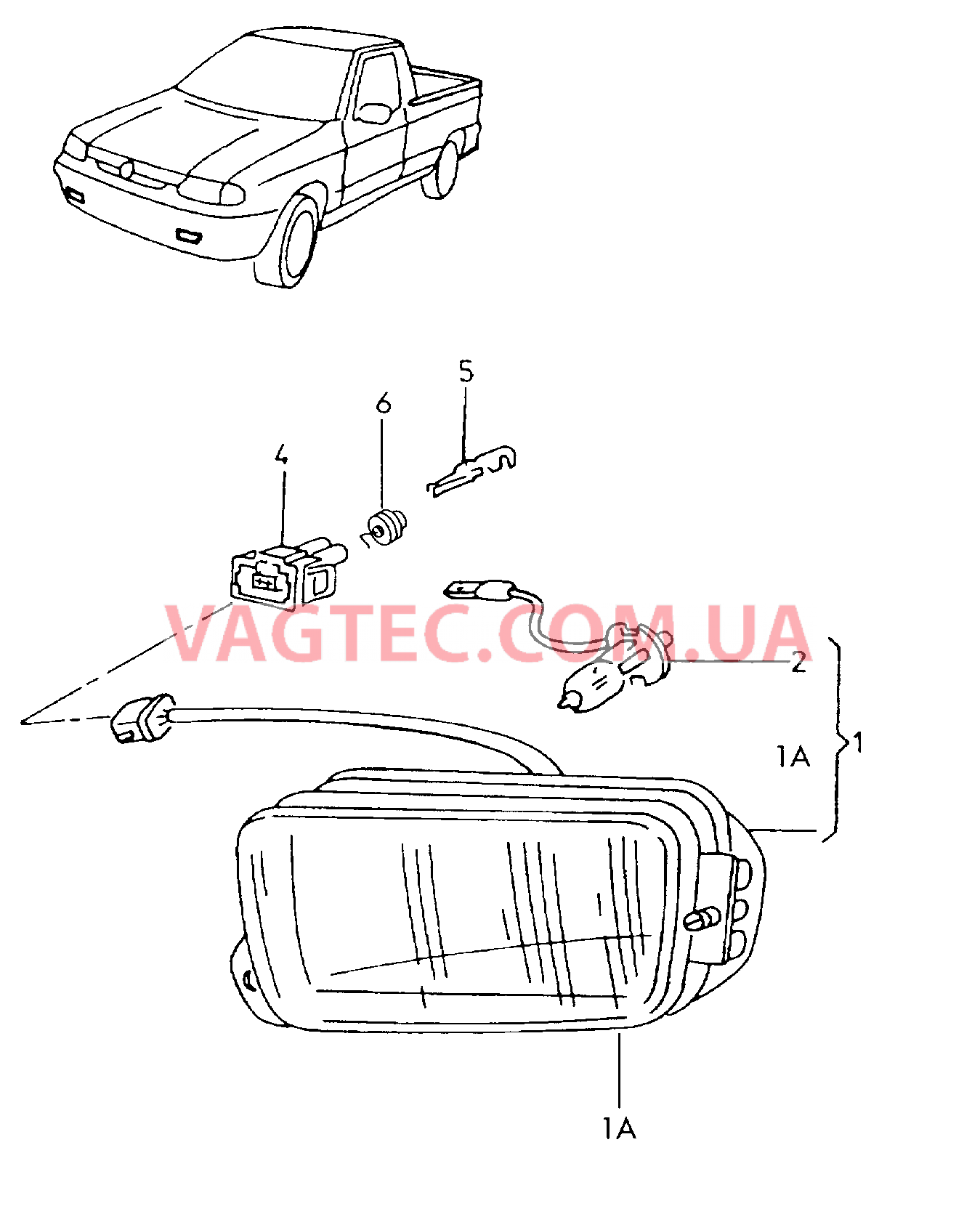 Галоген. противотуманная фара  для VOLKSWAGEN Caddy 2000-1