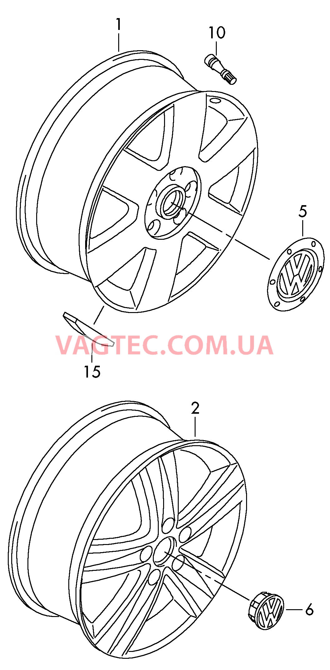 Алюминиевый диск Колпак колеса  для VOLKSWAGEN Caddy 2008