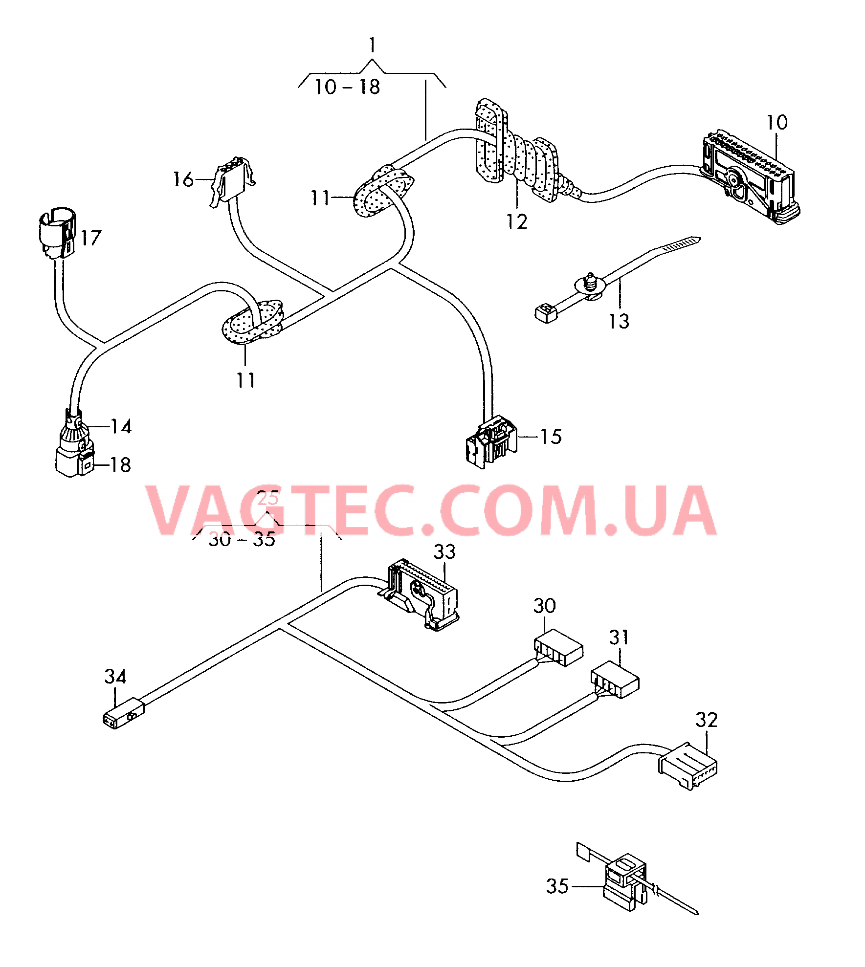 Жгут проводов двери ------------------------------ Жгут проводов для обшивки двери  для VOLKSWAGEN Caddy 2007