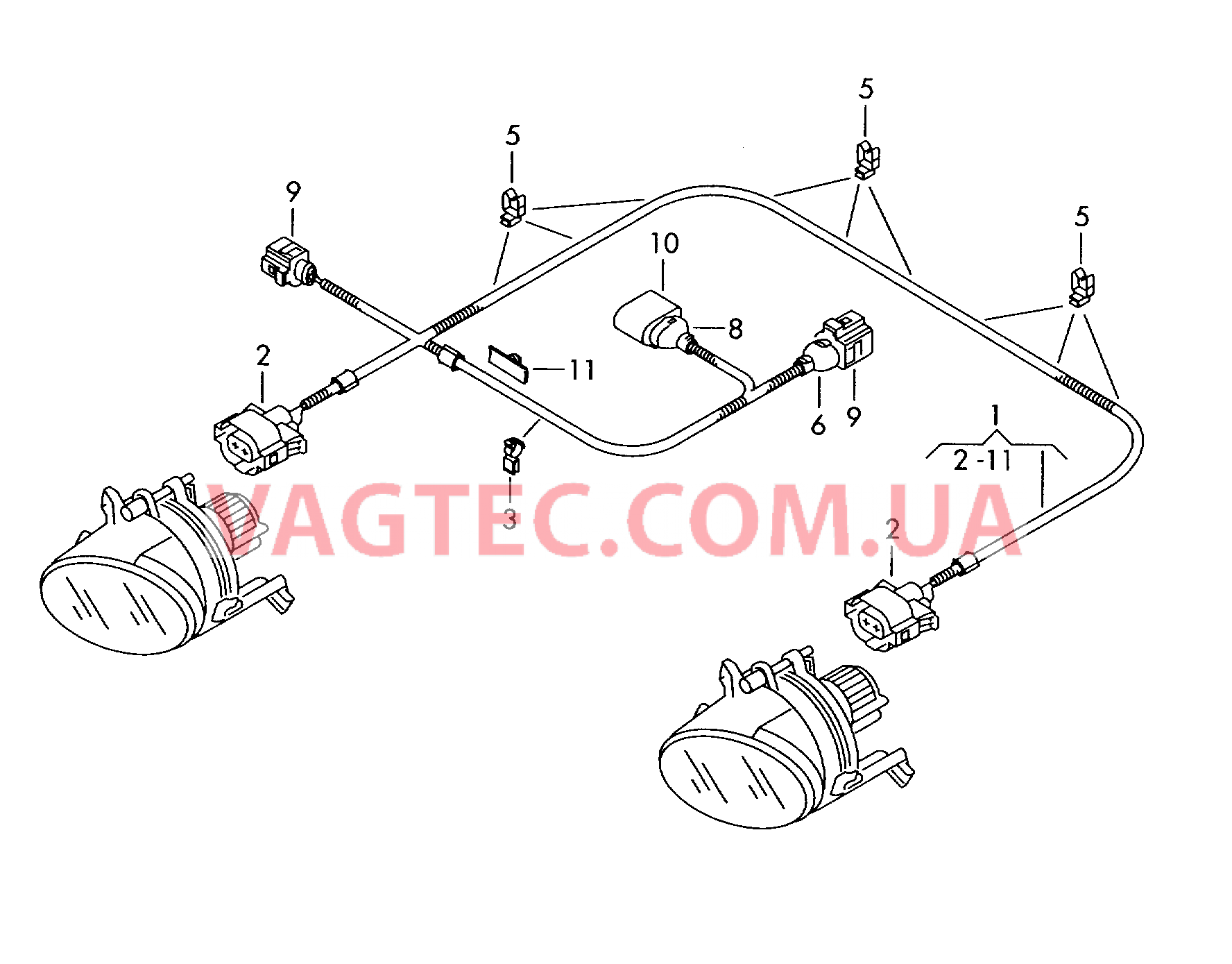 Жгут проводов для бампера  для VOLKSWAGEN Caddy 2005