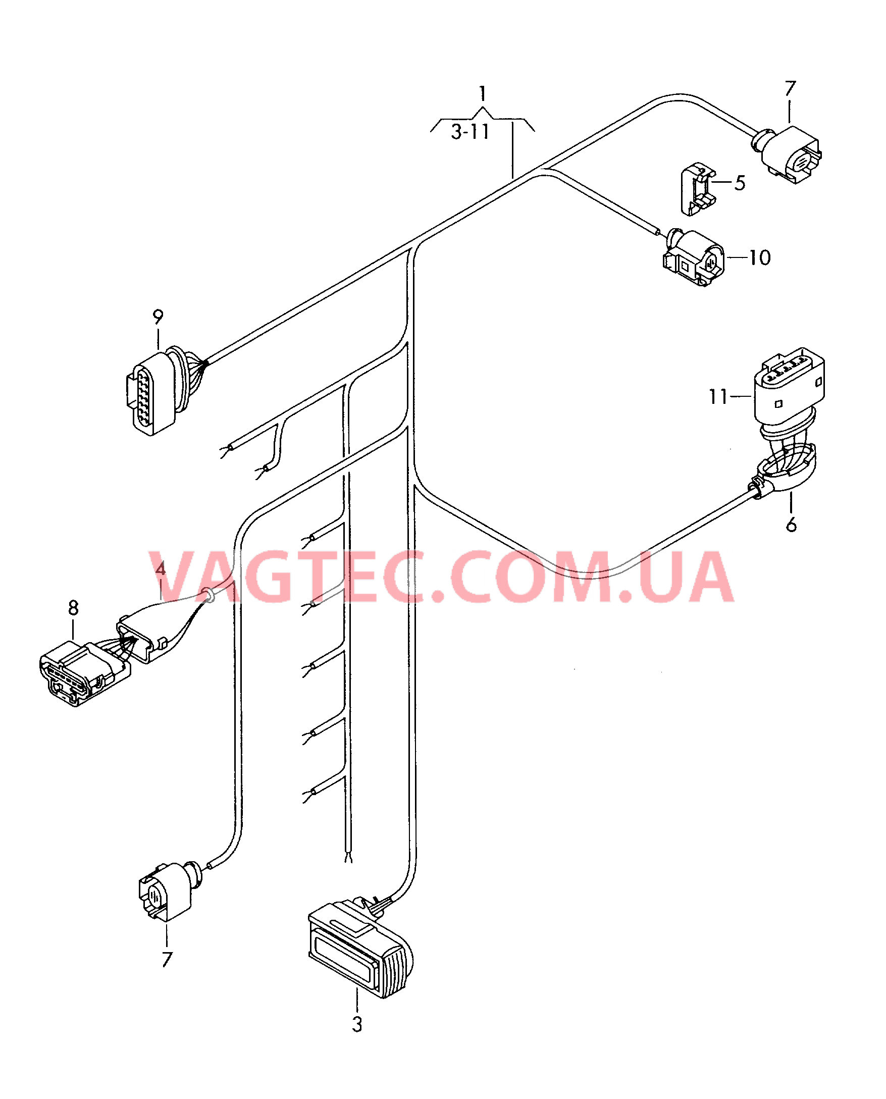 Отрезок жгута для моторного отсека   F 2K-6-000 001>> для VOLKSWAGEN Caddy 2007