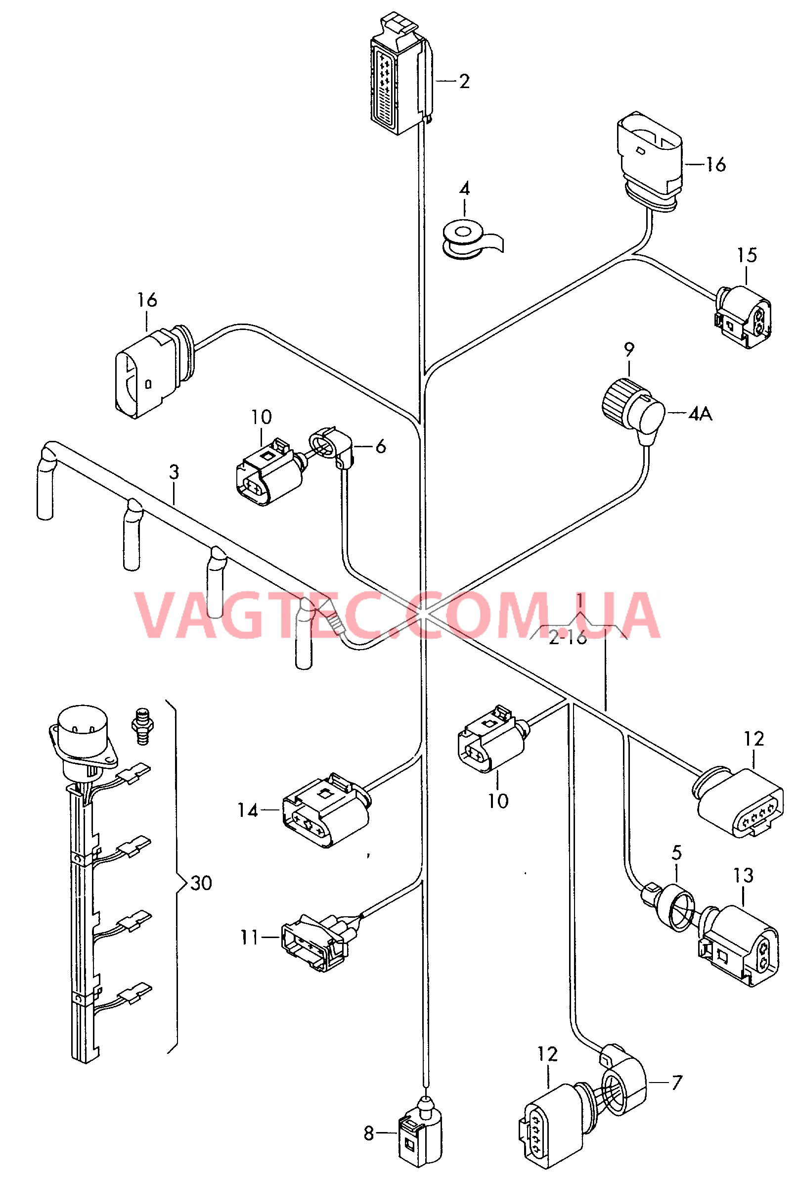 Жгут проводов для двигателя  для VOLKSWAGEN Caddy 2004