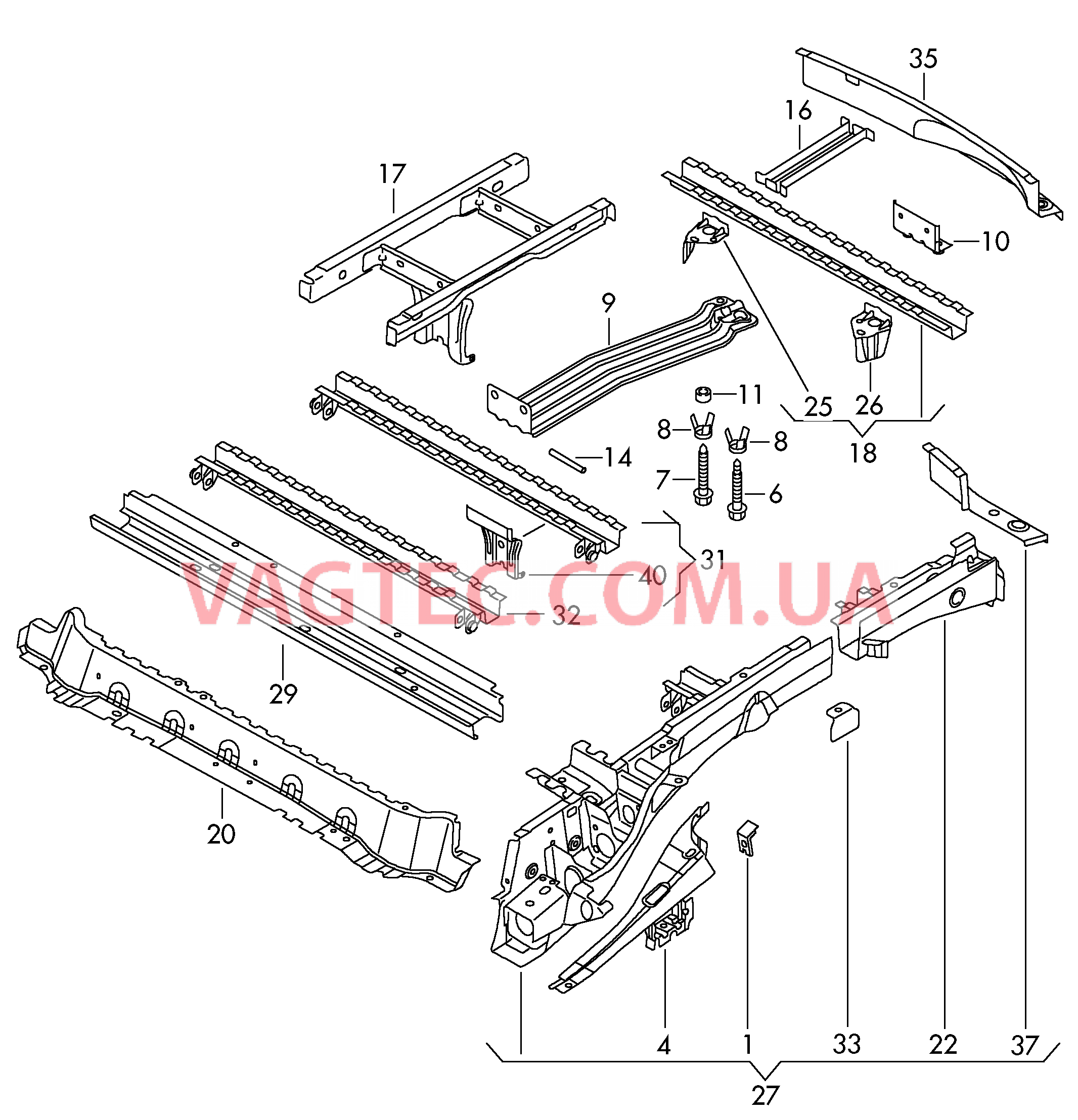 Рама Лонжерон   F             >> 2K-8-100 000* для VOLKSWAGEN Caddy 2008