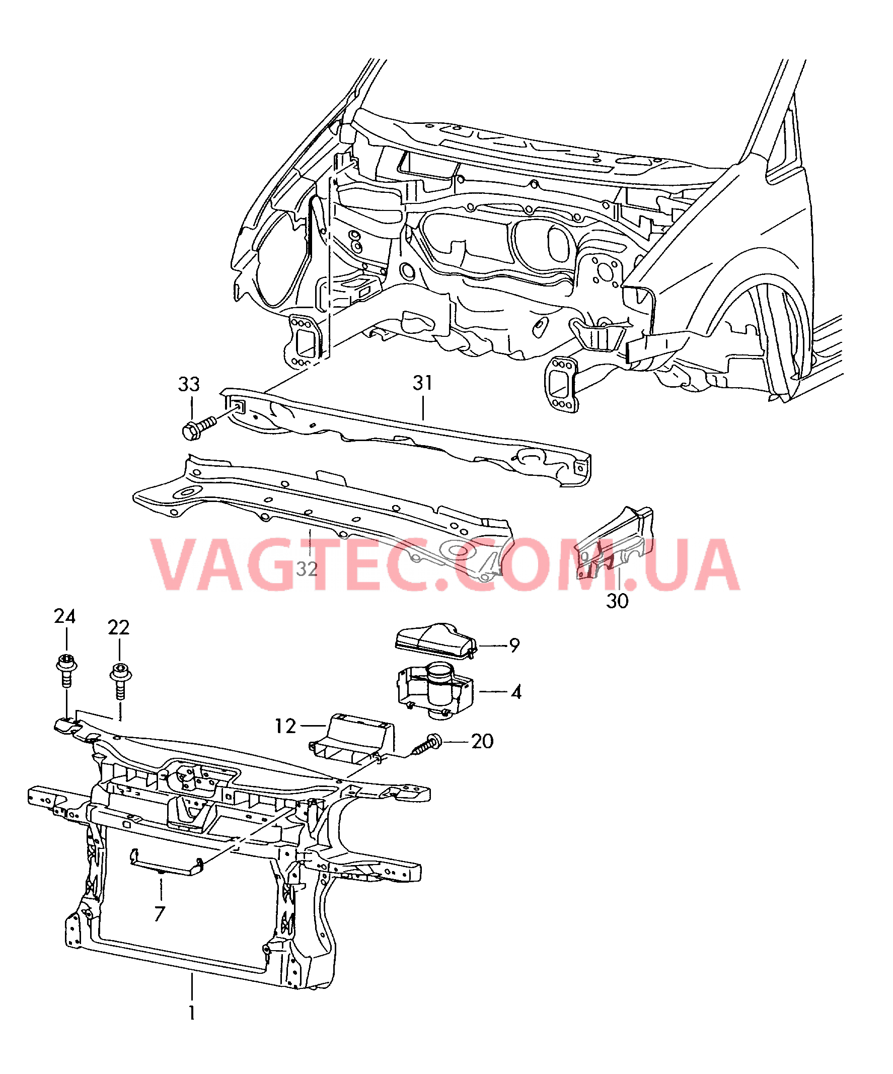 Передняя часть кузова  для VOLKSWAGEN Caddy 2009