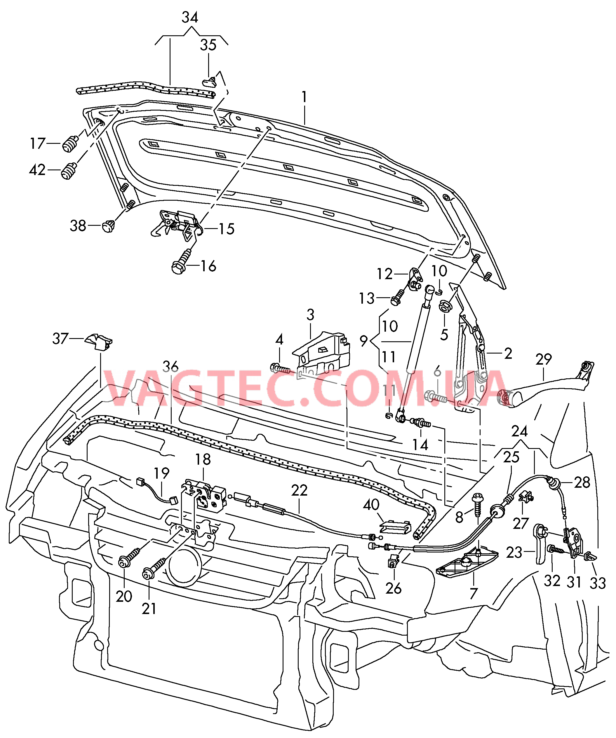 Капот  для VOLKSWAGEN Touran 2006