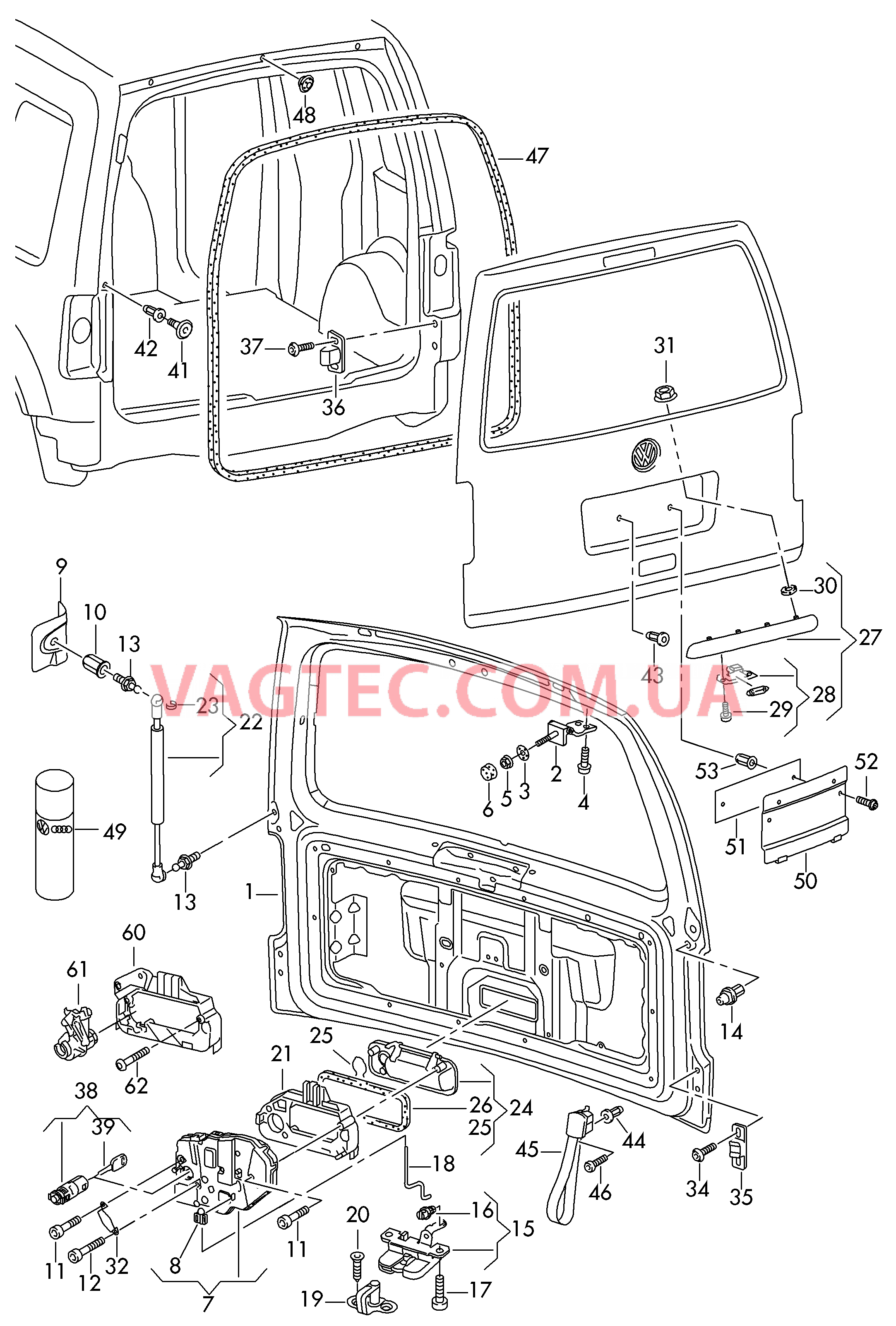 Крышка багажного отсека  F             >> 2K-A-020 000* для VOLKSWAGEN Caddy 2010