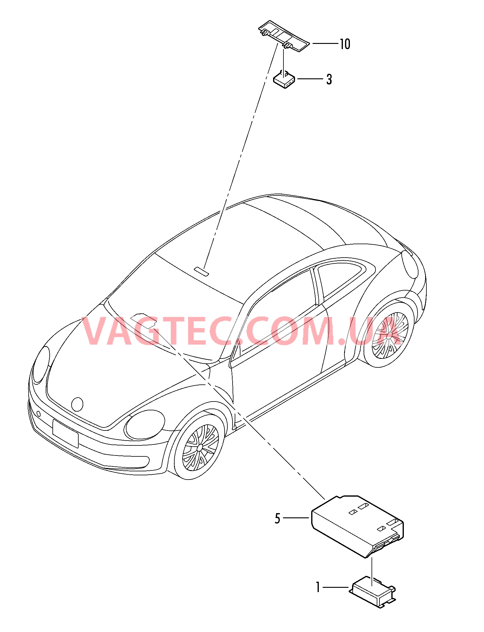 Блок управления онлайн-сервисов   D - 01.07.2013>> для VOLKSWAGEN Beetle 2016