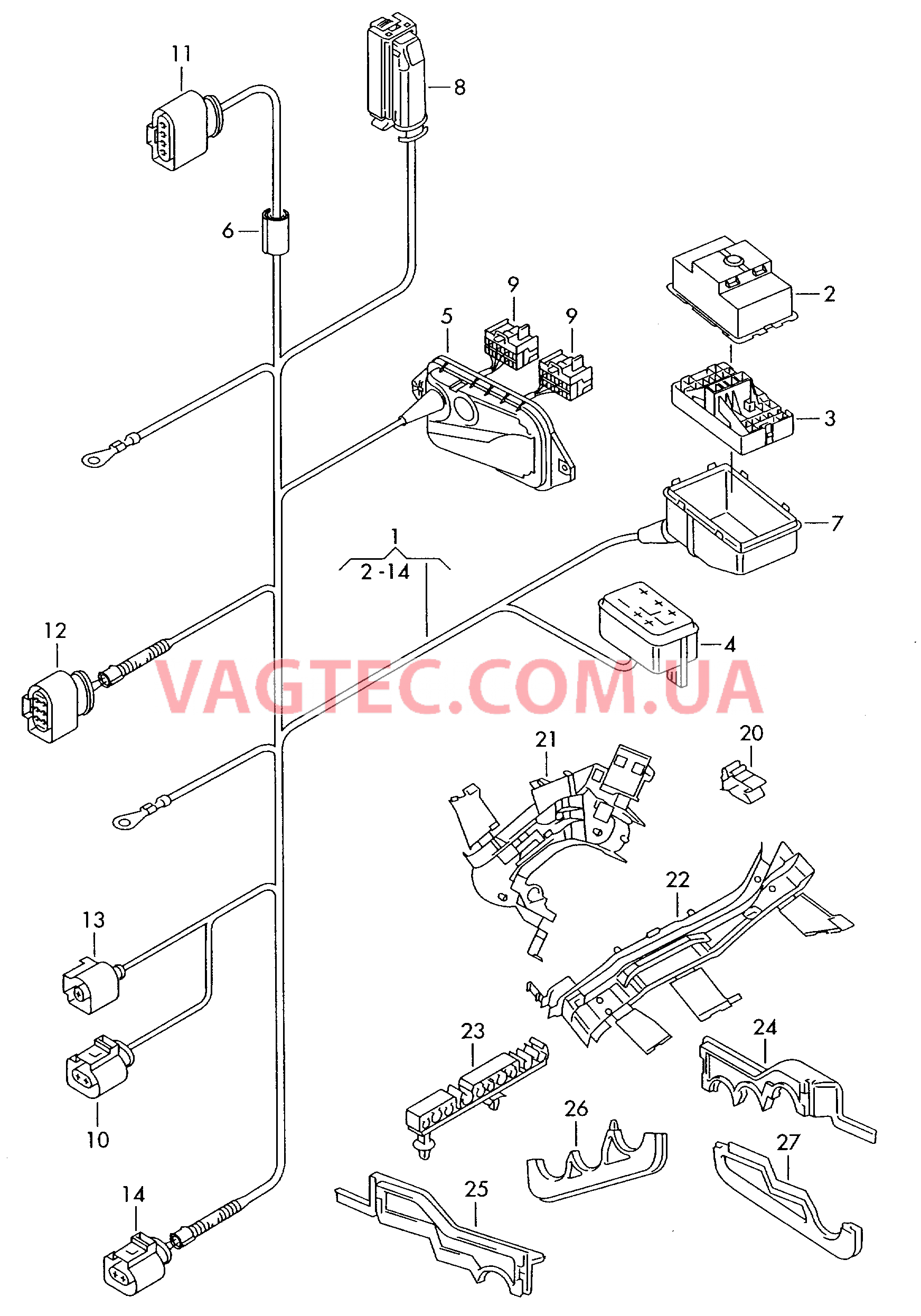 Жгут проводов для моторн. отс.  F             >> 2K-5-150 000 для VOLKSWAGEN Caddy 2005