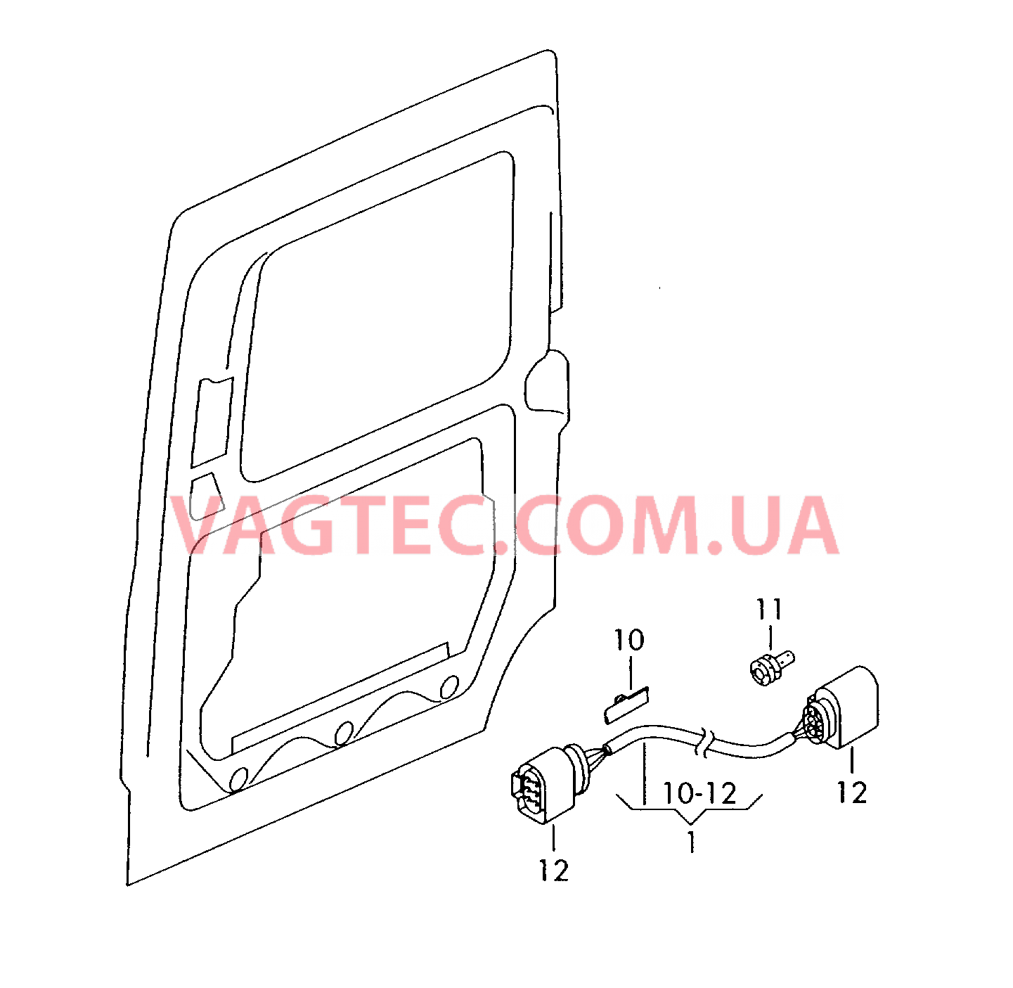 Кабель-адаптер для сдвижной двери   F             >> 2K-5-150 000* для VOLKSWAGEN Caddy 2005