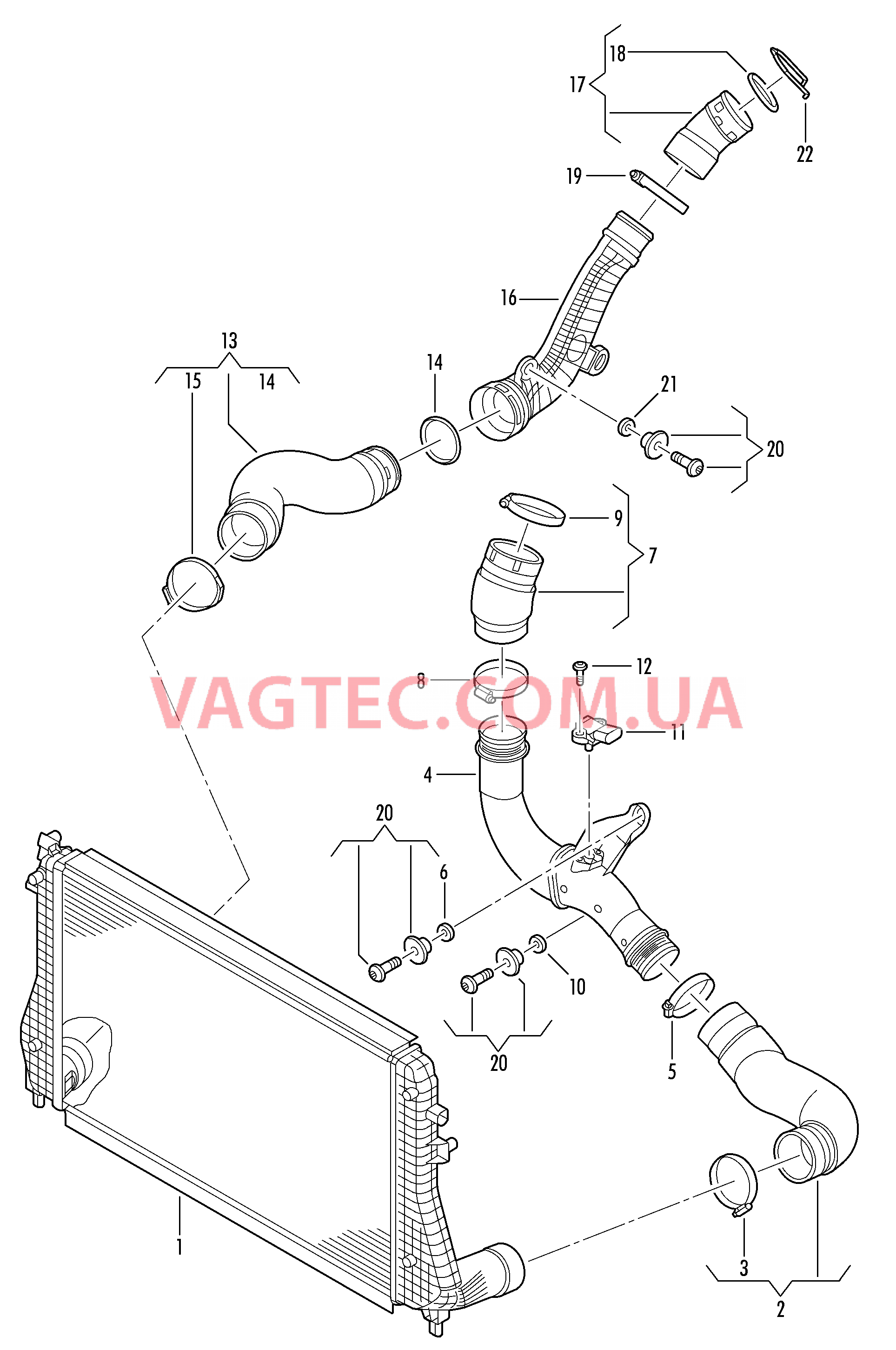 Охладитель наддув. воздуха  для VOLKSWAGEN Beetle.Cabriolet 2018