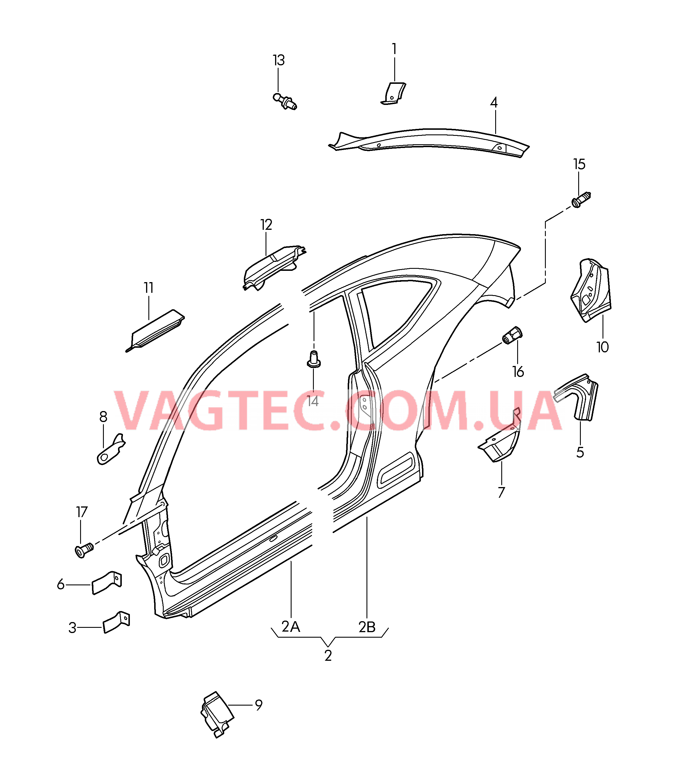 Отрезная деталь боковина  для VOLKSWAGEN Beetle 2016