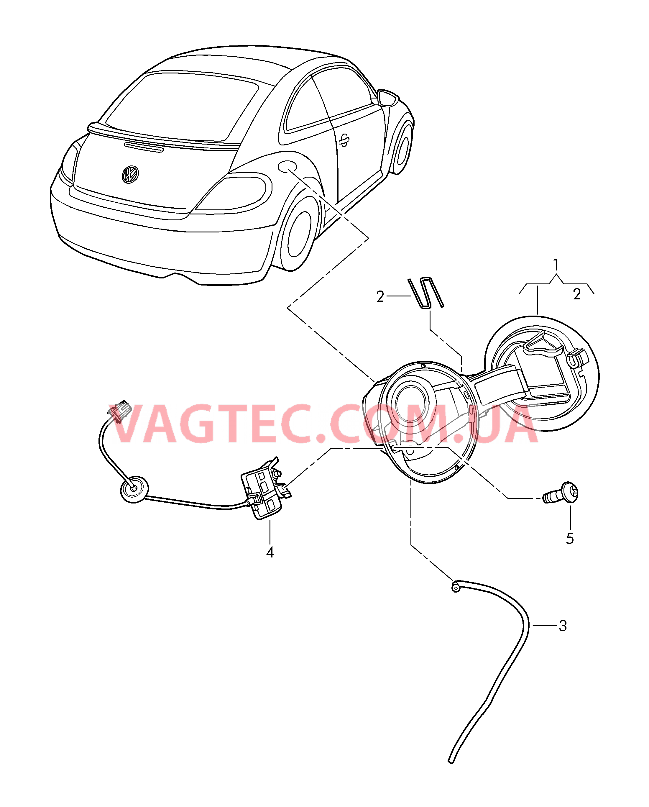 Крышка лючка залив. горловины  для VOLKSWAGEN Beetle 2014