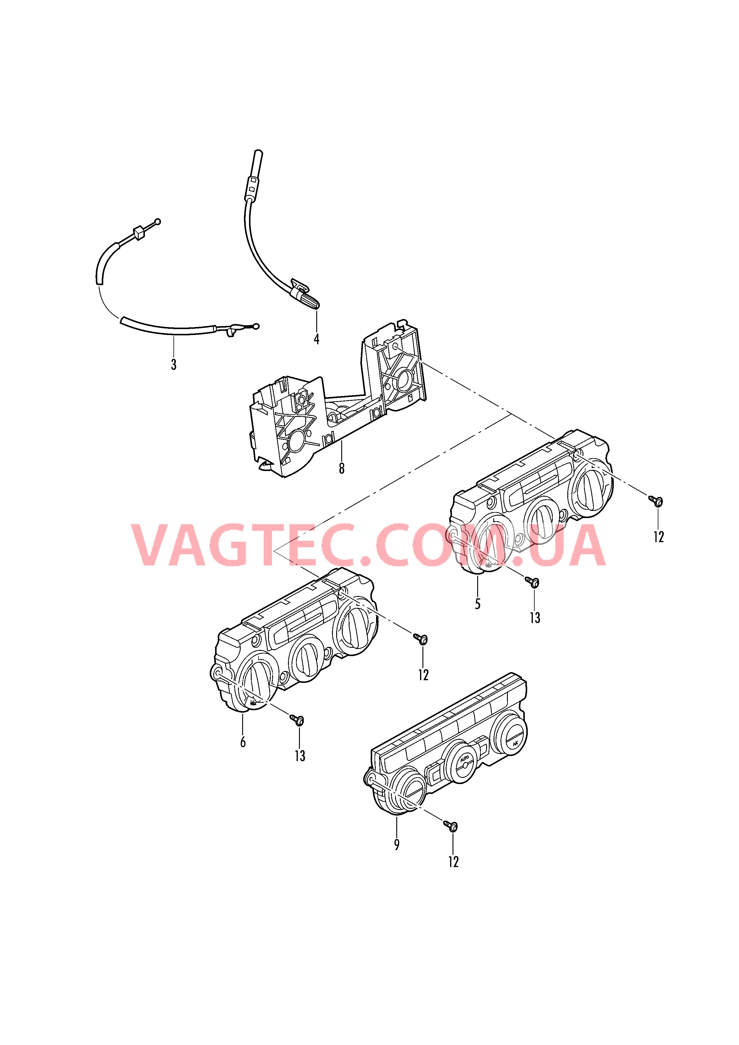 Регулировка подачи свежего и теплого воздуха  для VOLKSWAGEN Jetta 2014-2