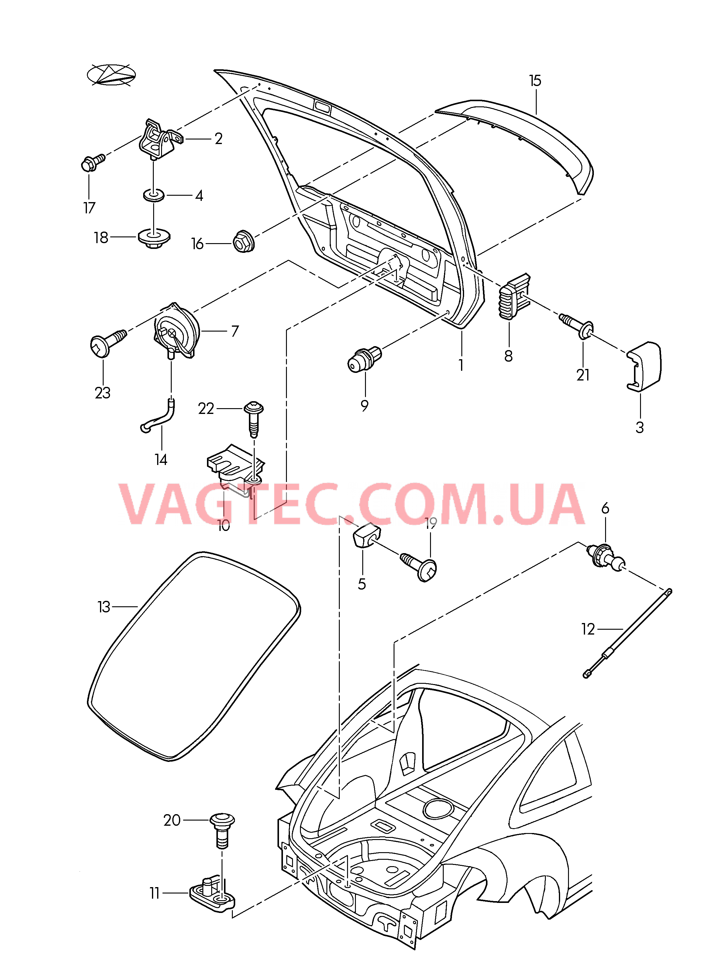 Крышка багажного отсека  для VOLKSWAGEN Beetle 2012