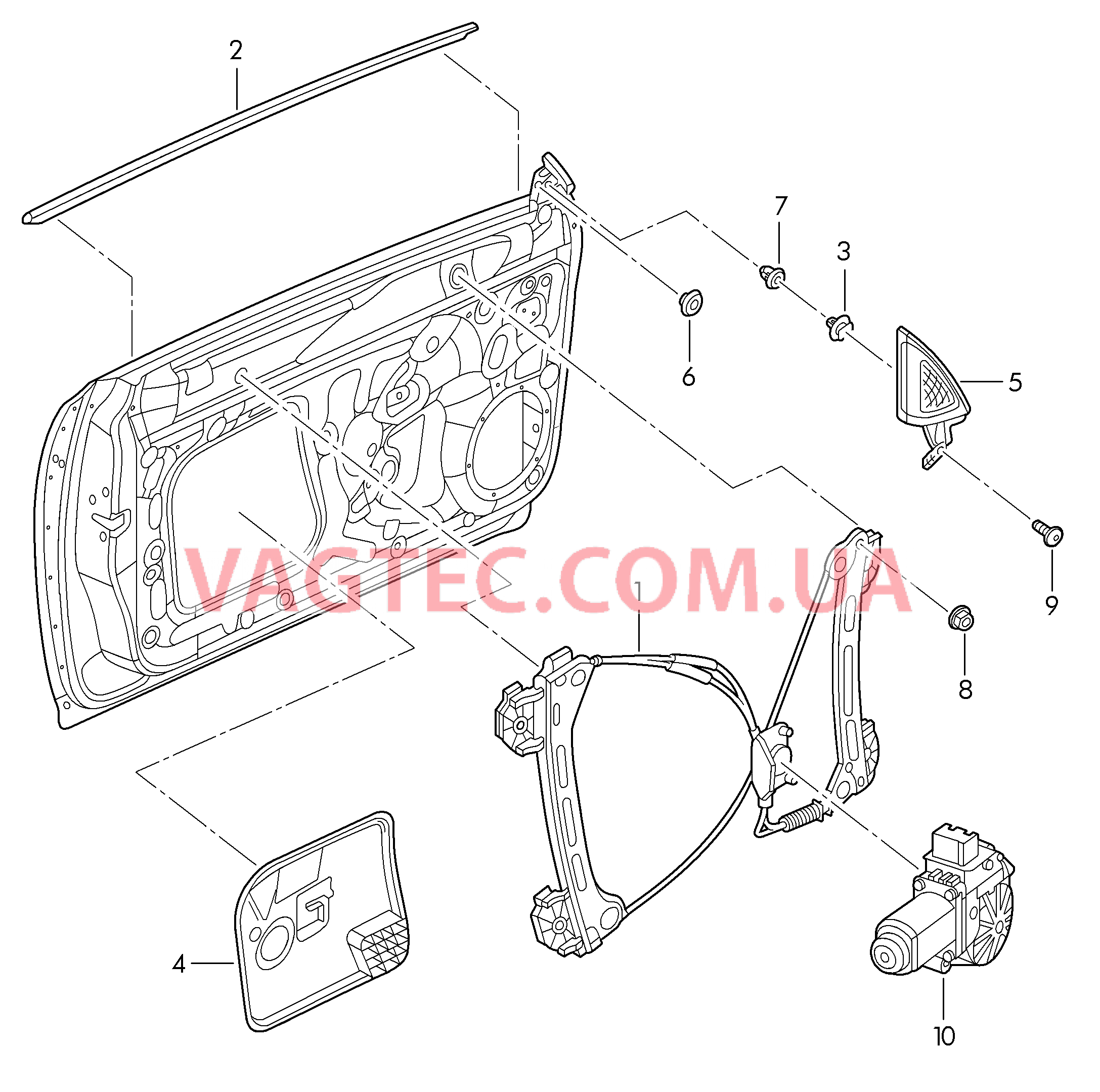 Cтеклоподъемник Уплотнитель двери направляющая стекла Кожух  для VOLKSWAGEN Beetle.Cabriolet 2013