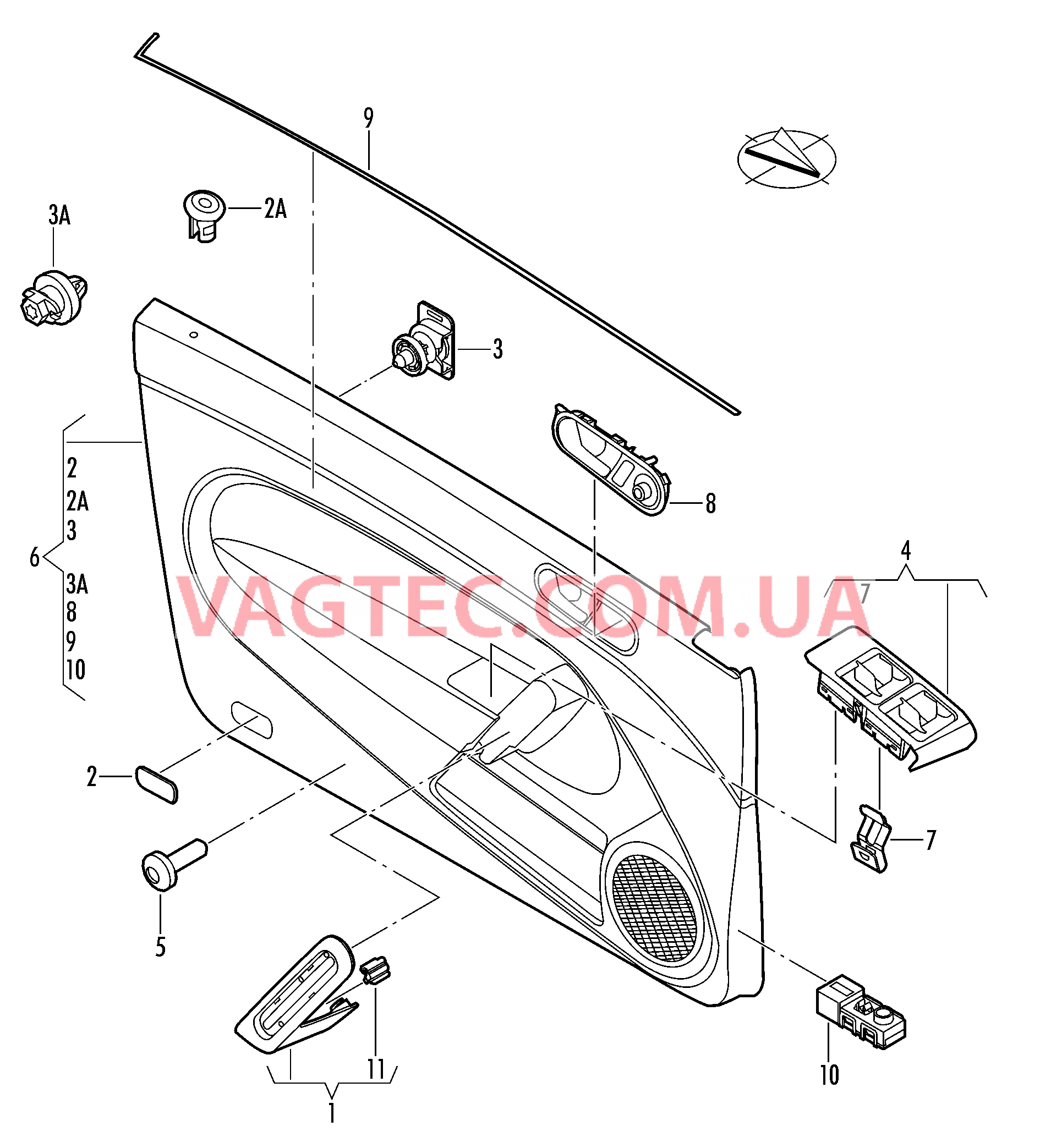 Обшивки дверей  для VOLKSWAGEN Beetle.Cabriolet 2013