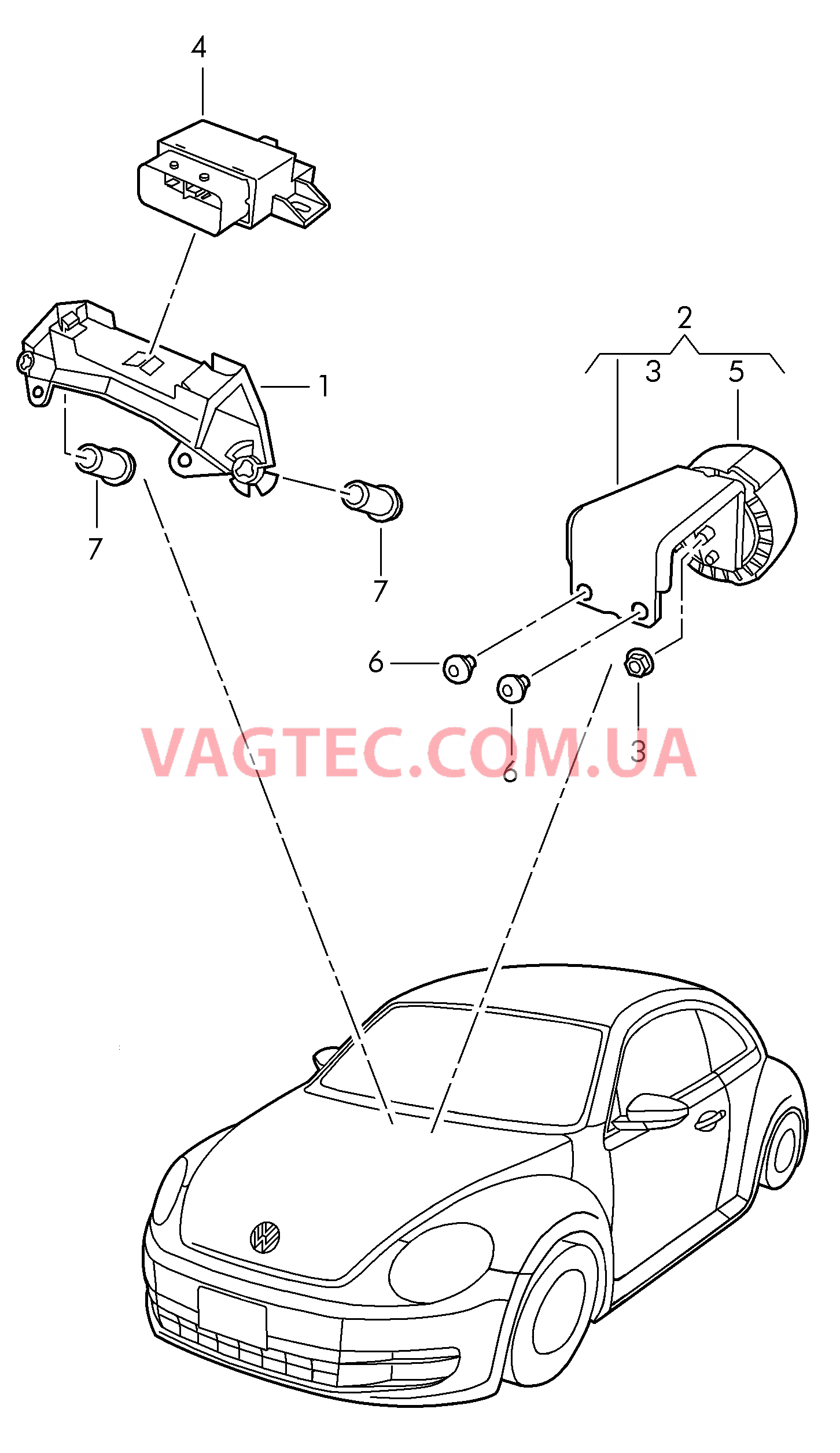 Исполнит. механизм симпозера  для VOLKSWAGEN Beetle 2012