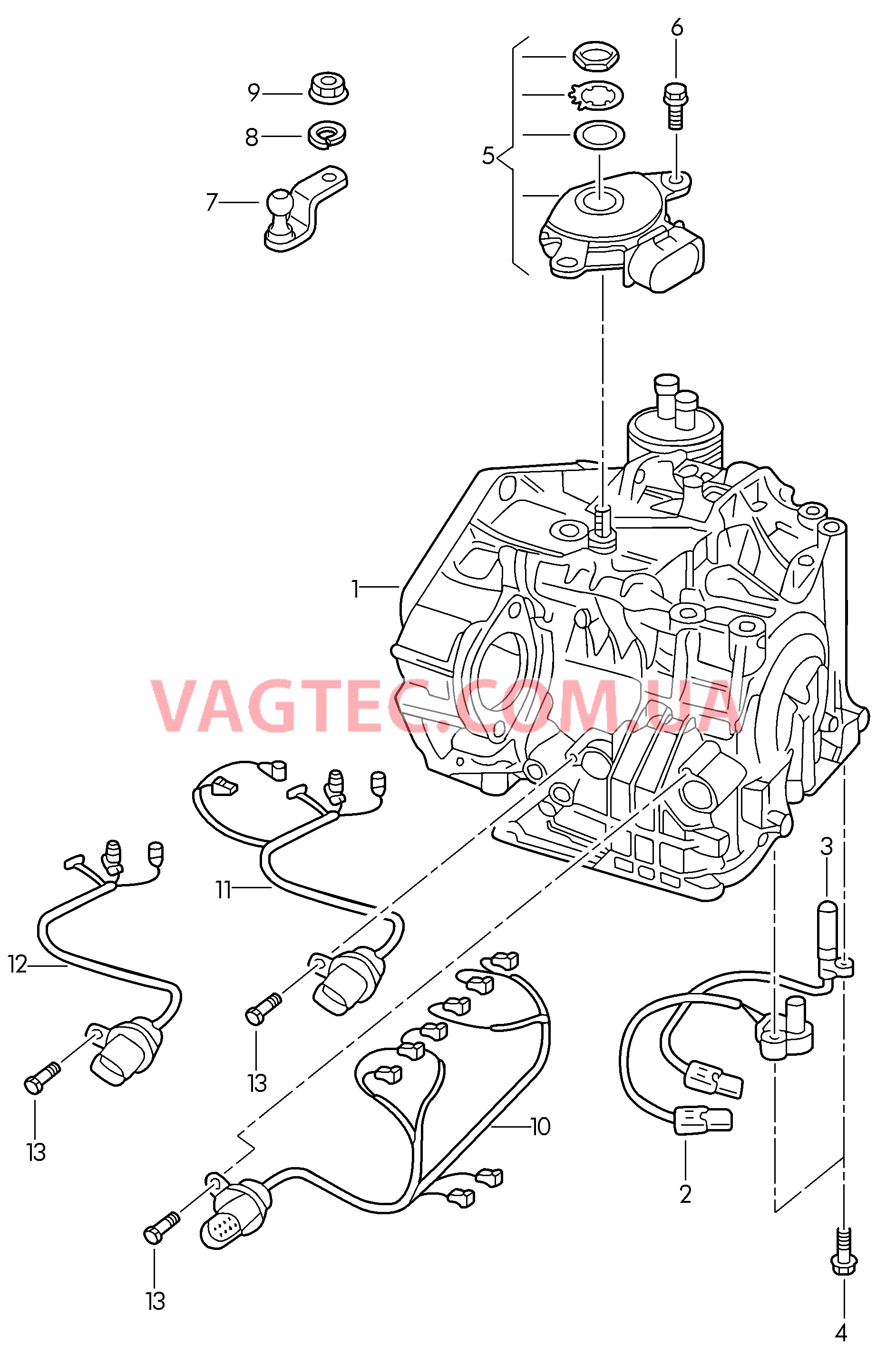 Переключатель и датчик на КП для 6-ступенчатой АКП Жгут проводов  для VOLKSWAGEN Jetta 2012