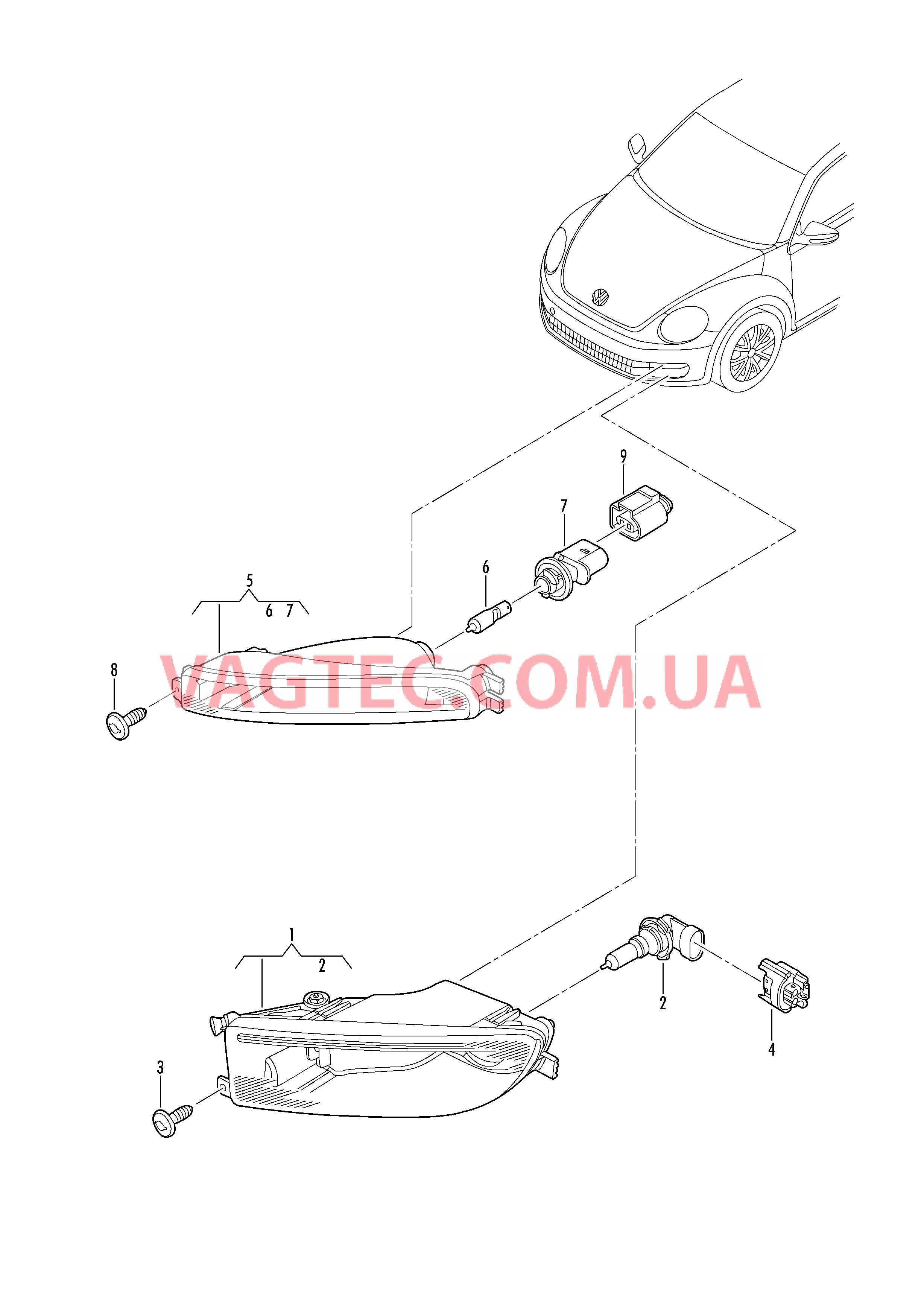 Галоген. противотуманная фара Фонарь указателя поворота  для VOLKSWAGEN Beetle.Cabriolet 2016
