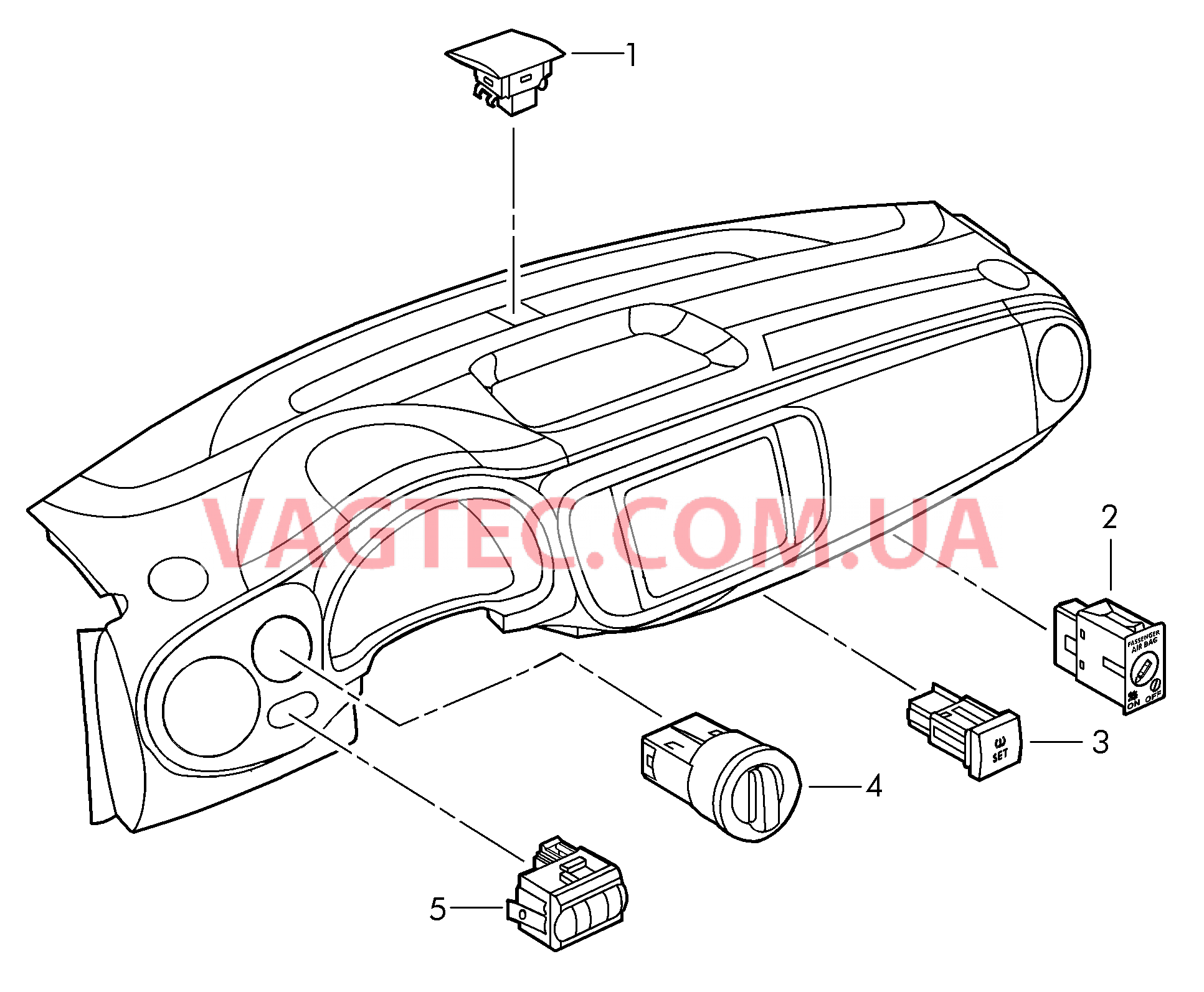Выключатель в панели приборов Выключатель света  для VOLKSWAGEN Beetle 2018