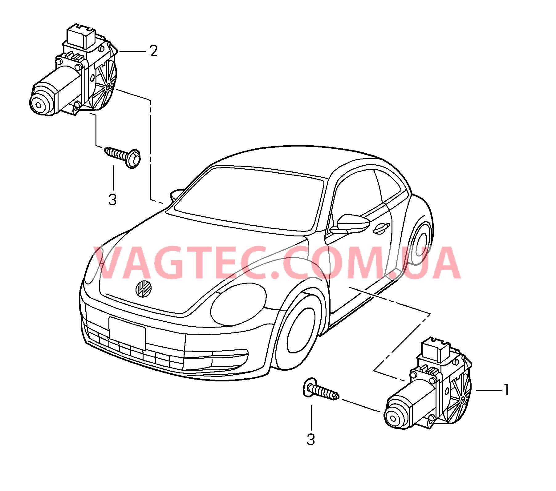 Эл.двигатель стеклоподъёмника  для VOLKSWAGEN Beetle 2012