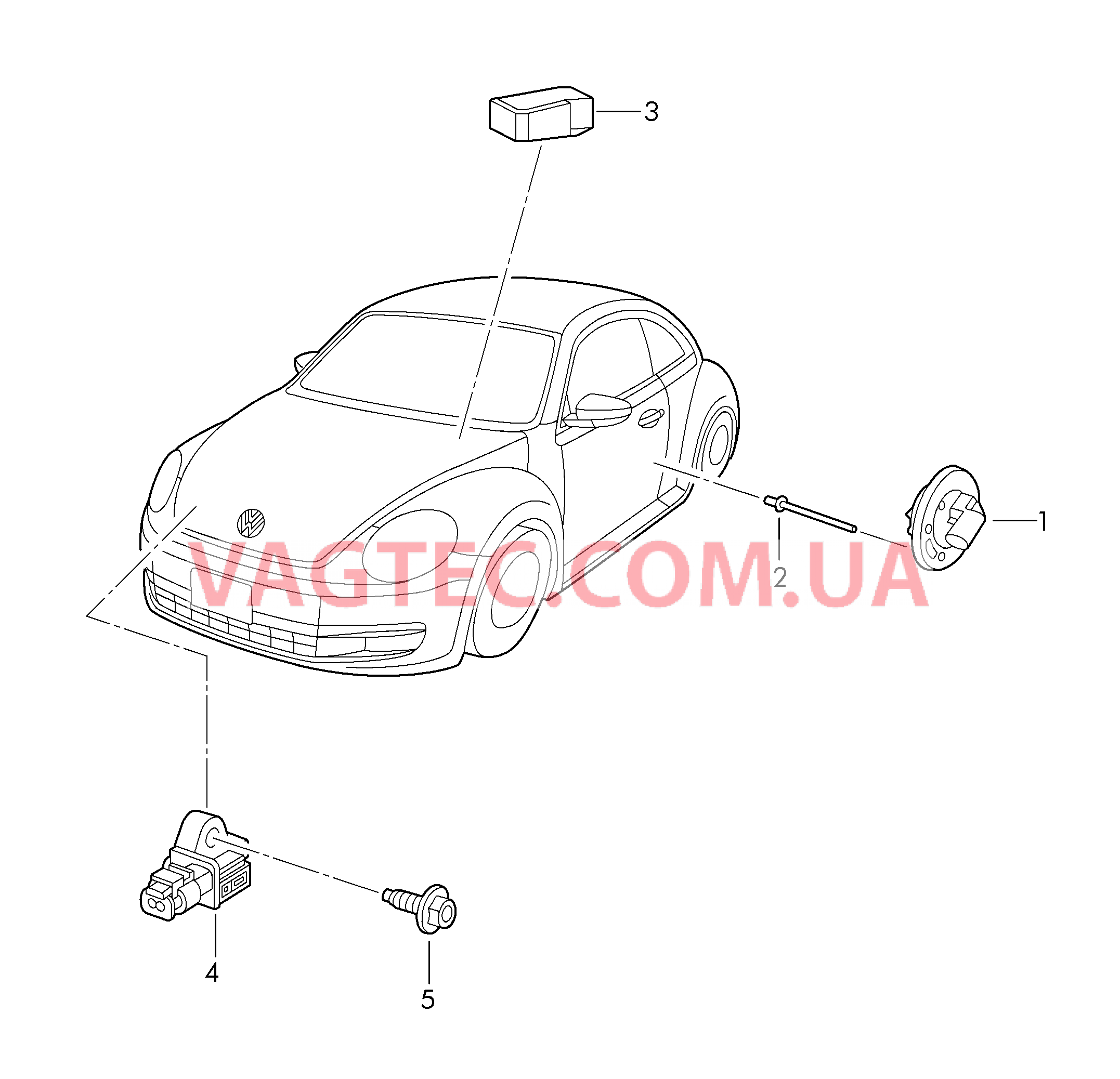 БУ подушек безопасности Датчики подушек безопасности  для VOLKSWAGEN Beetle 2012