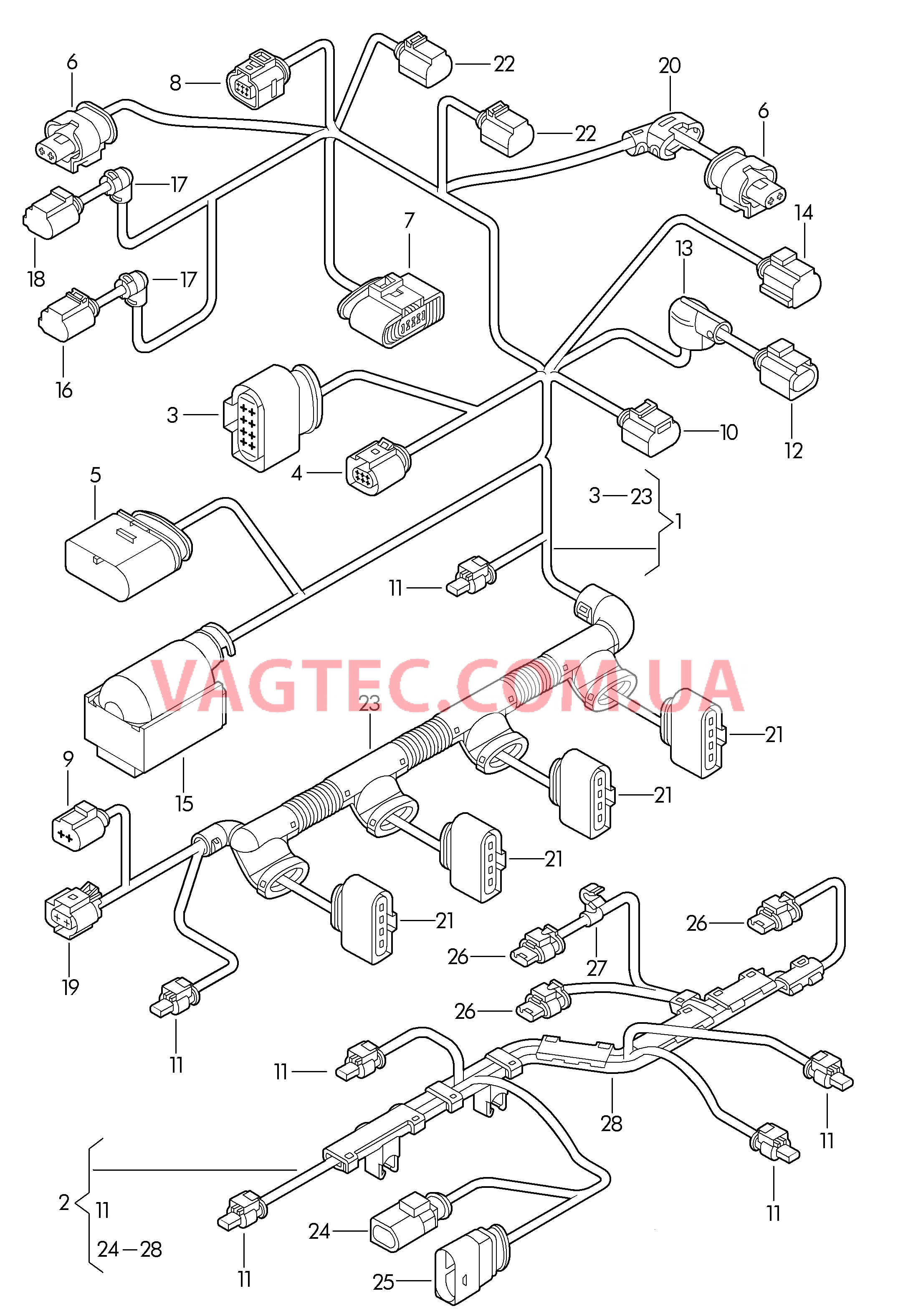 Жгут проводов для двигателя  для VOLKSWAGEN Beetle.Cabriolet 2014