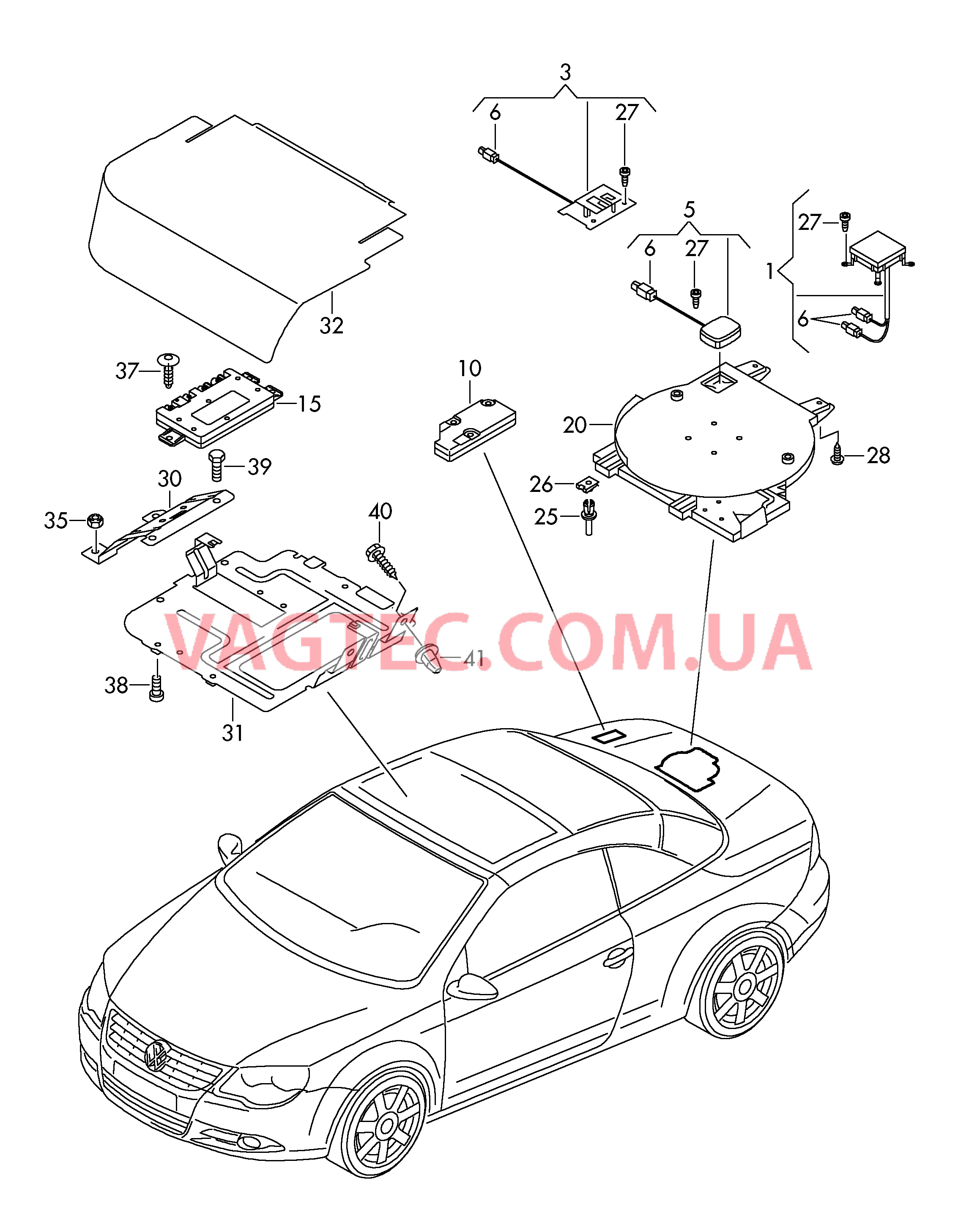 Антенна Усилитель антенны Антенный модуль антенного усилителя (DIVERSITY)  для VOLKSWAGEN EOS 2011